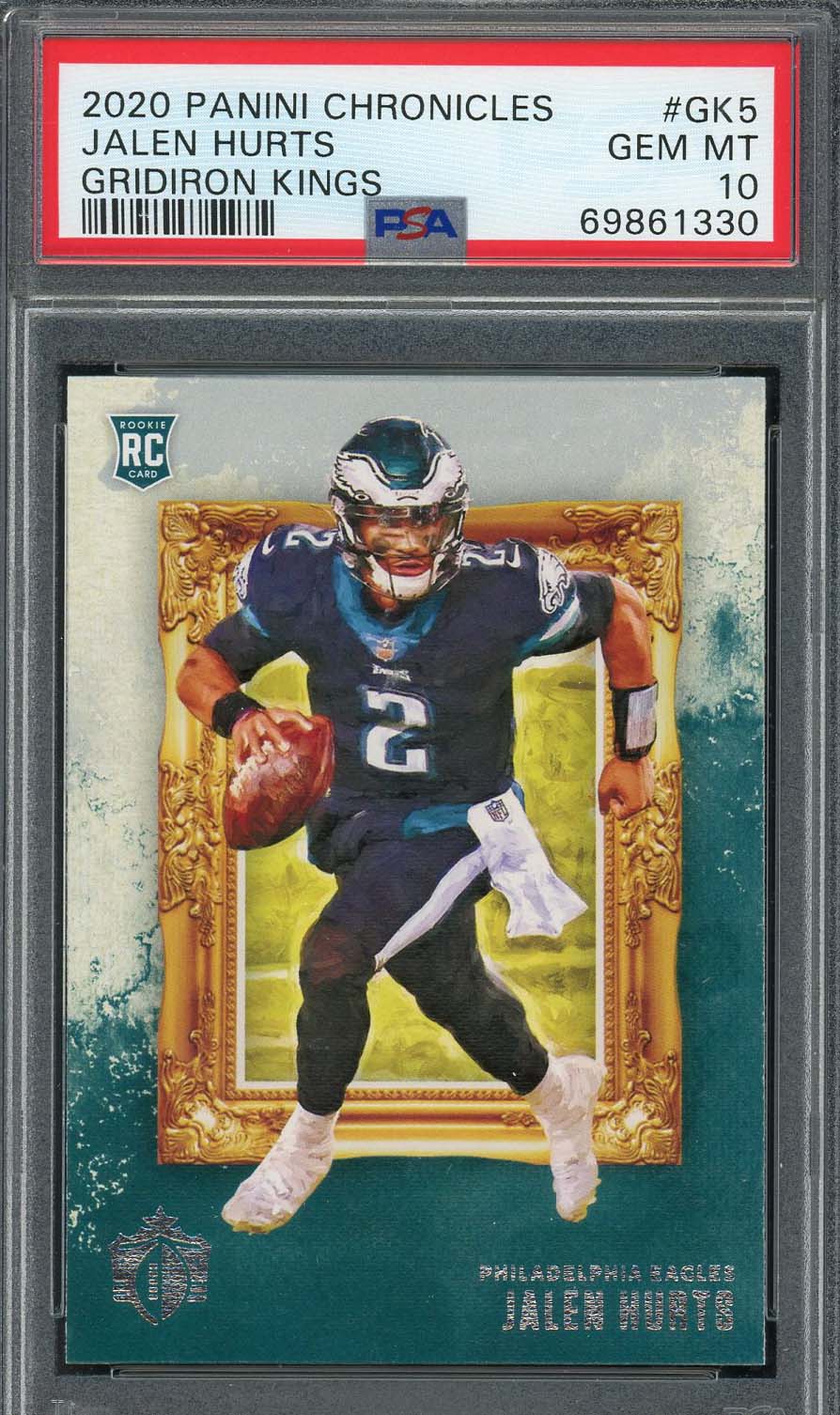 Jalen Hurts 2020 Panini Chronicles Gridiron Kings Rookie Card #GK5 Graded PSA 10