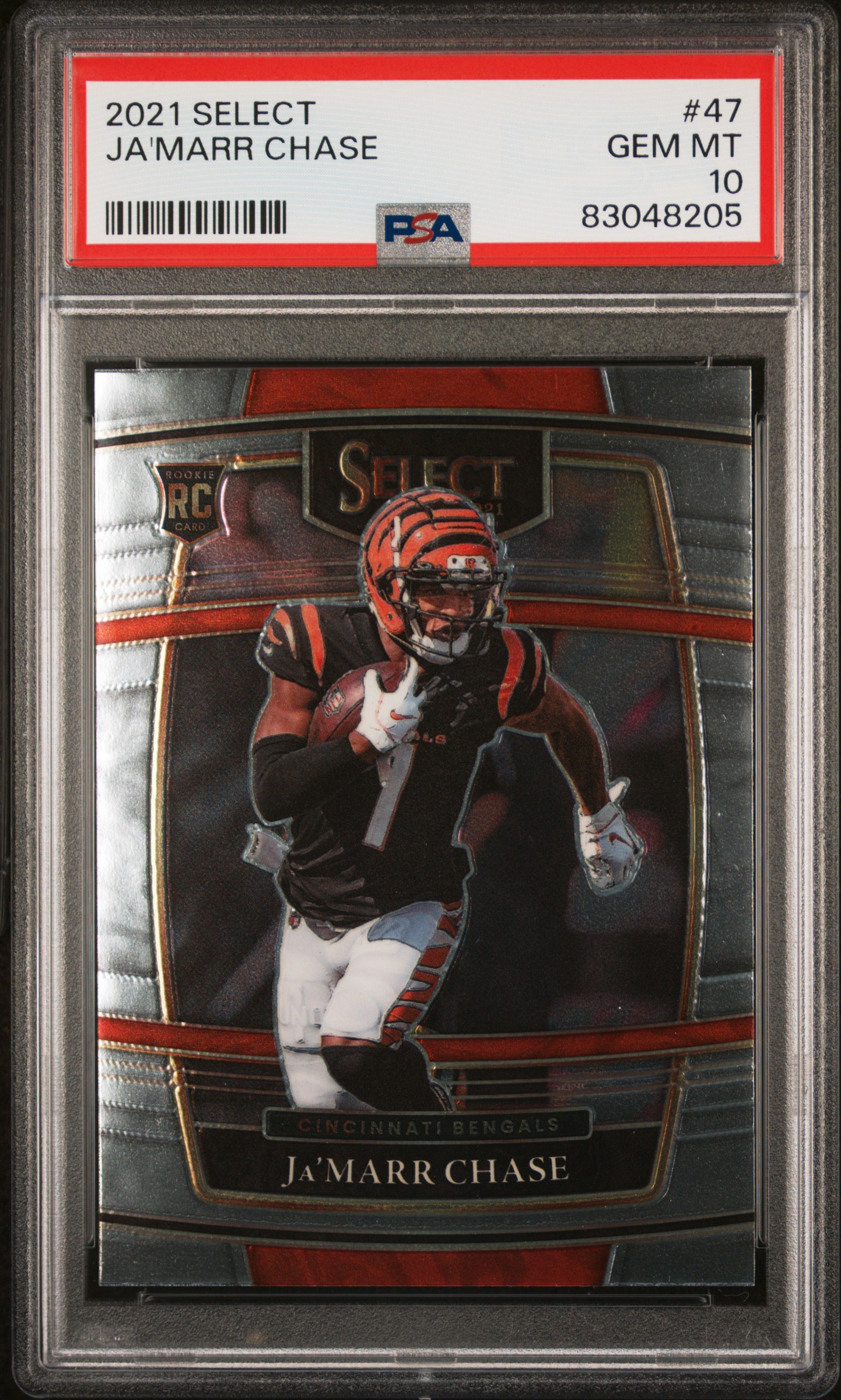 Ja'Marr Chase 2021 Panini Select Football Rookie Card #47 Graded PSA 10