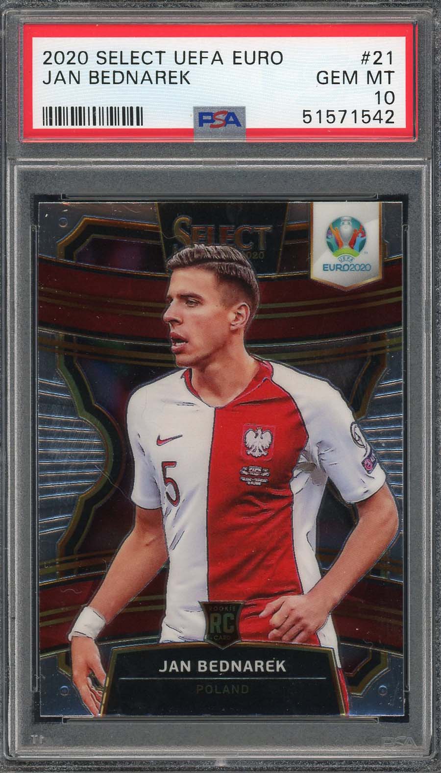 Jan Bednarek 2020 Select UEFA Euro Soccer Rookie Card #21 PSA 10 Jan Bednarek 2020 Select UEFA Euro Soccer Rookie Card #21 PSA 10