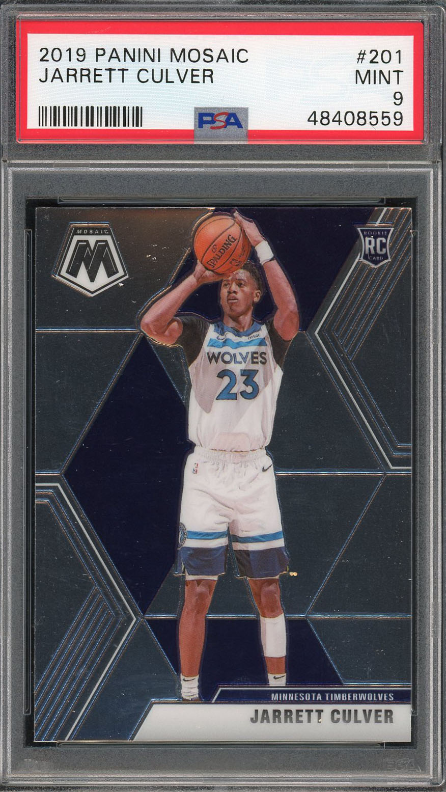 Jarrett Culver Minnesota Timerwolves 2019 Panini Mosaic Basketball Rookie Card RC #201 Graded PSA 9 MINT Jarrett Culver Minnesota Timerwolves 2019 Panini Mosaic Basketball Rookie Card RC #201 Graded PSA 9 MINT