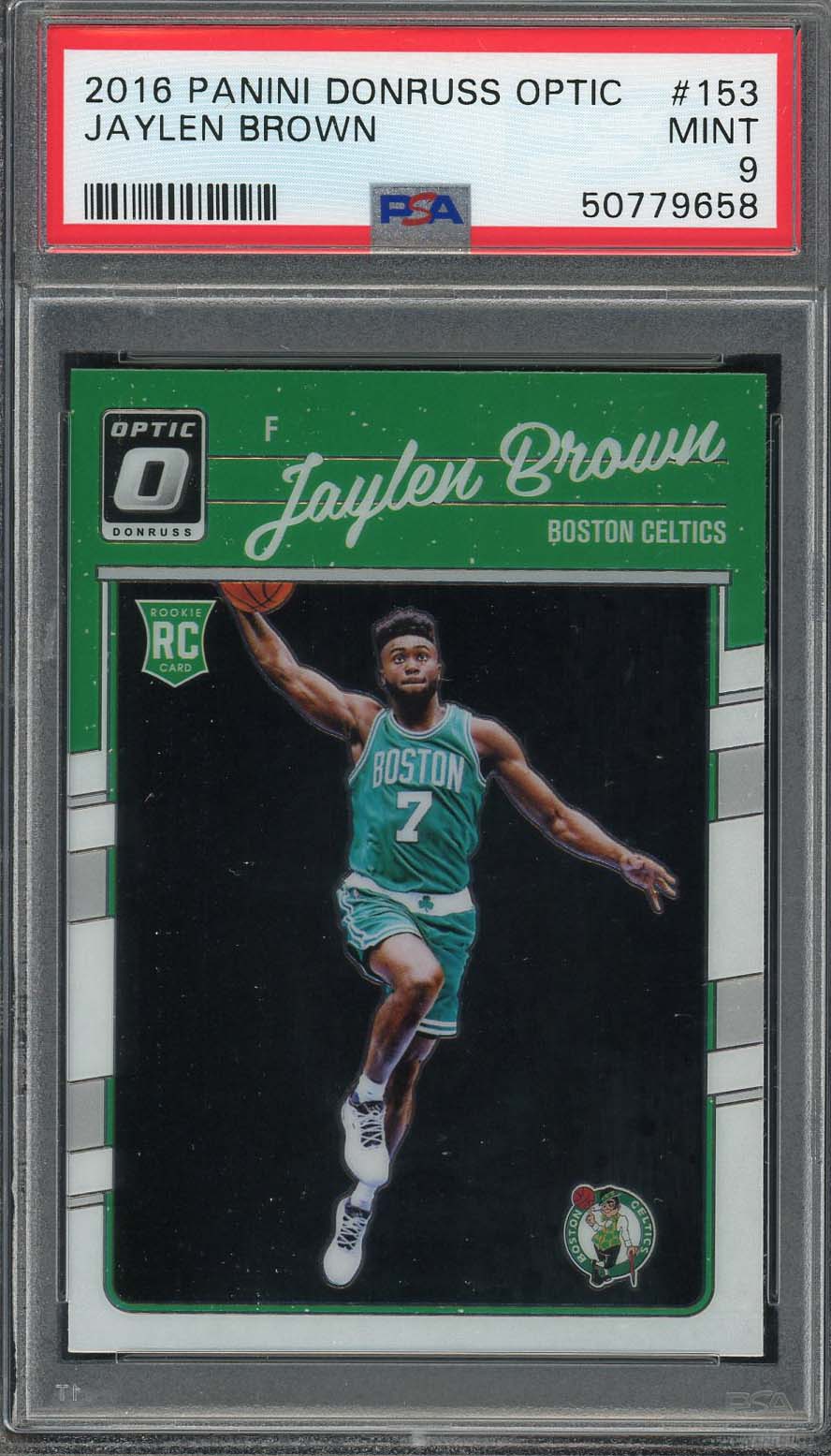 Jaylen Brown 2016 Panini Donruss Optic Basketball Rookie Card #153 Graded PSA 9