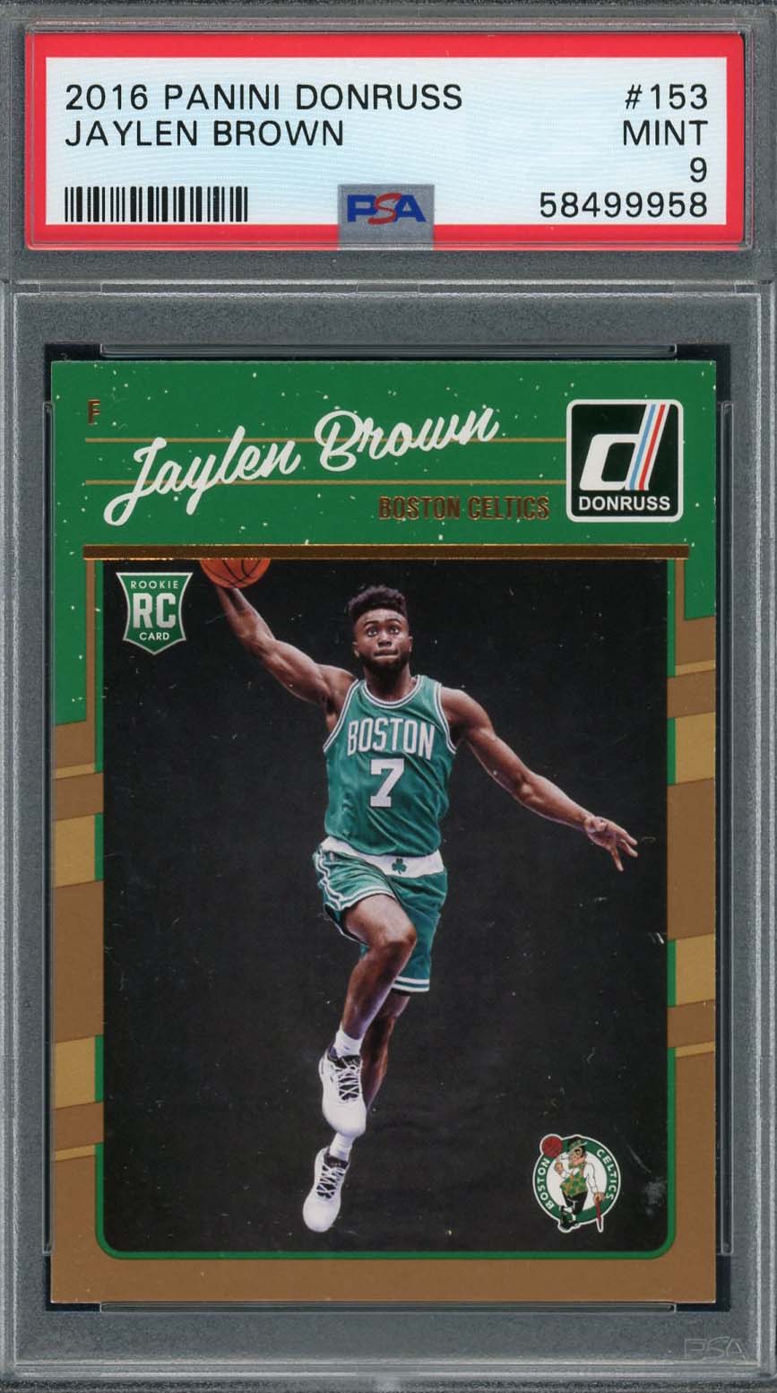 Jaylen Brown 2016 Panini Donruss Basketball Rookie Card #153 Graded PSA 9