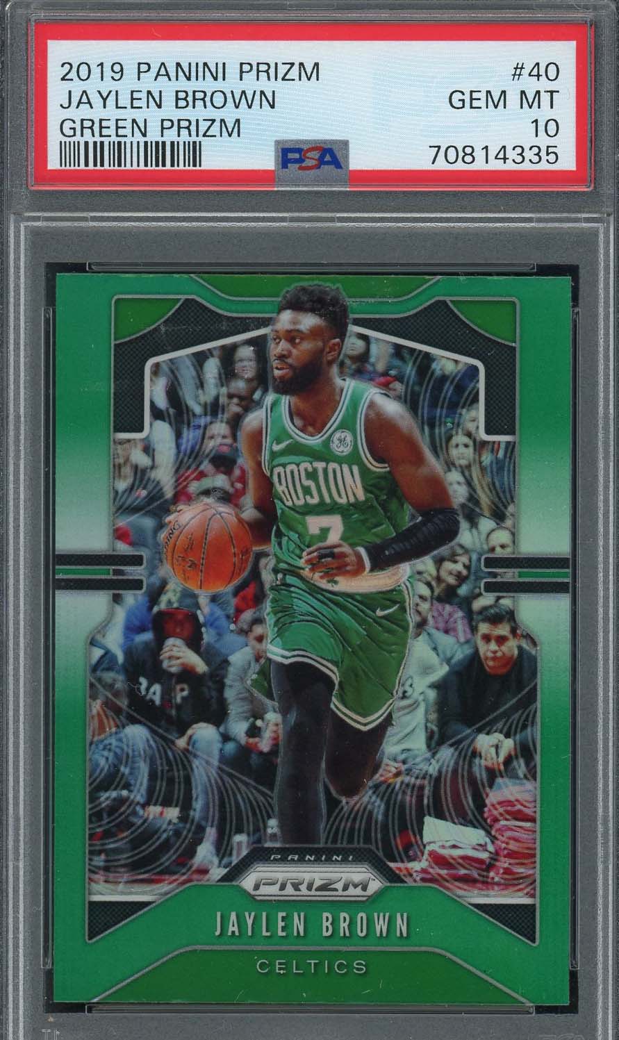 Jaylen Brown 2019 Panini Green Prizm Basketball Card #40 Graded PSA 10