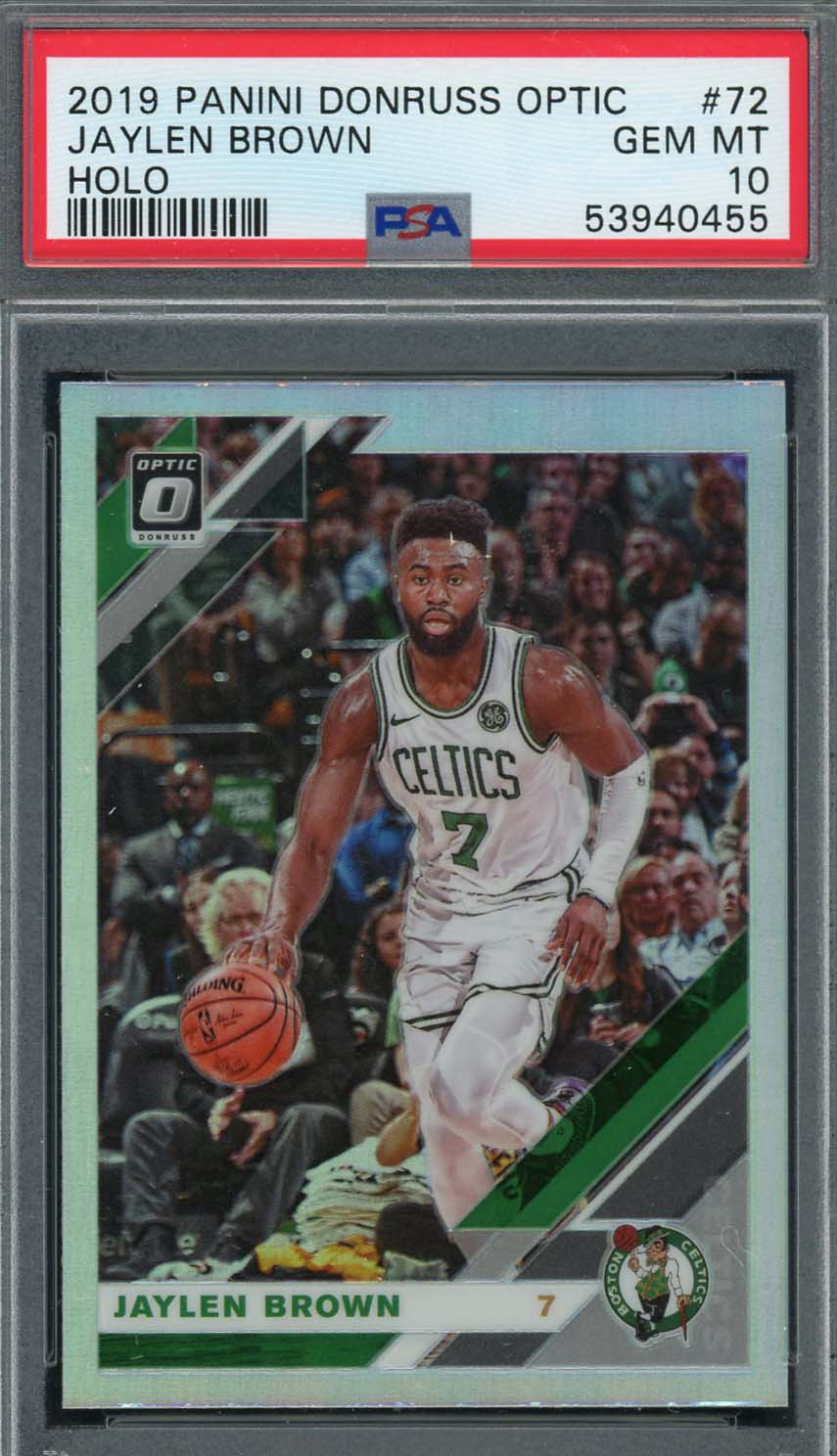 Jaylen Brown 2019 Panini Donruss Optic Holo Basketball Card #72 Graded PSA 10