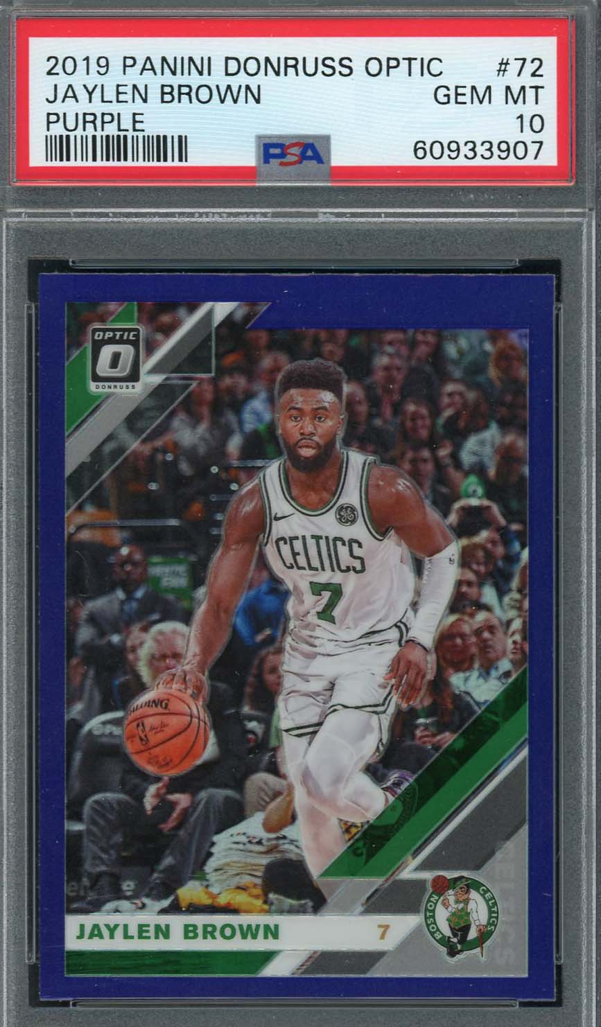 Jaylen Brown 2019 Panini Donruss Optic Purple Basketball Card #72 Graded PSA 10