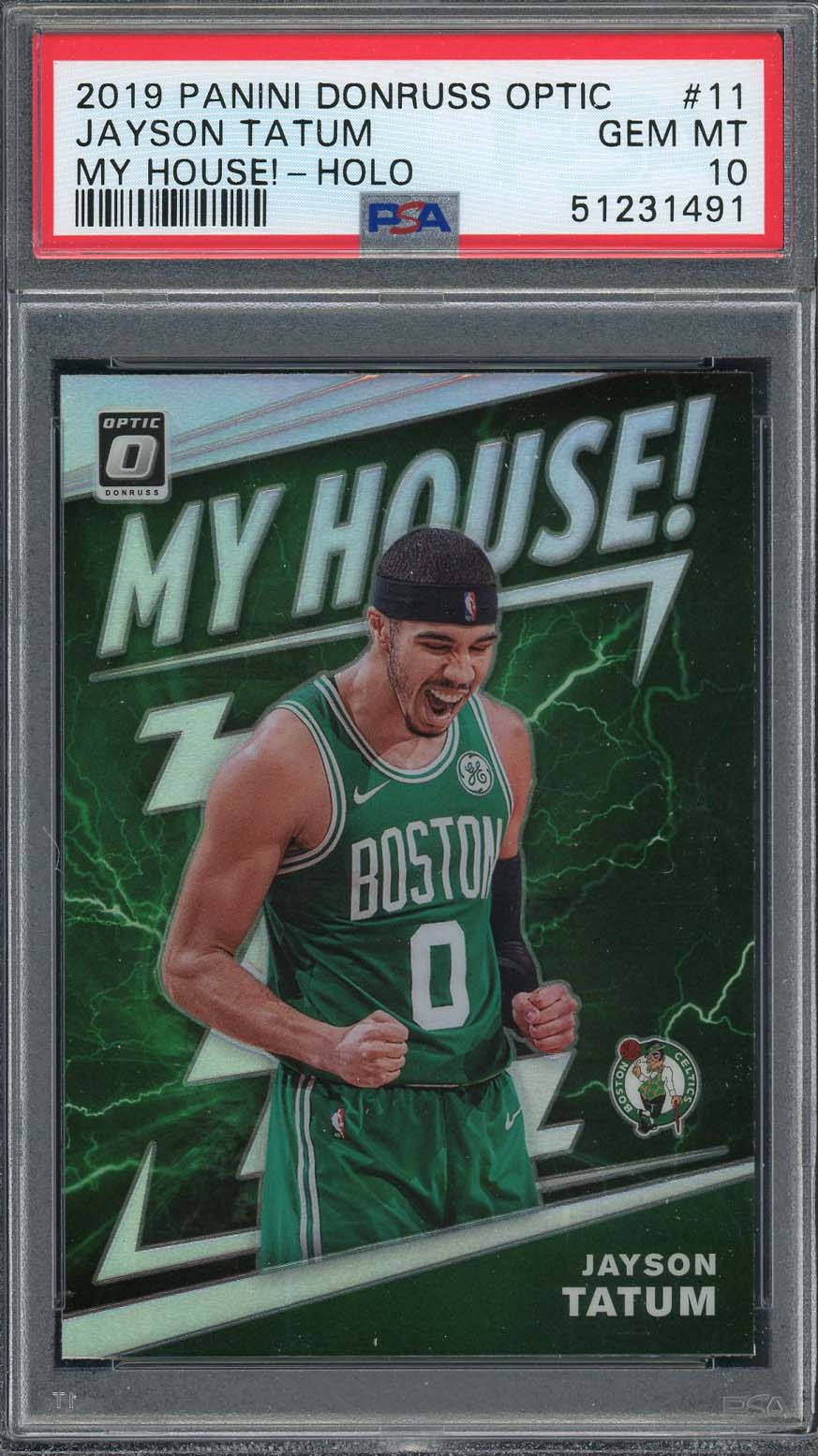 Jayson Tatum 2019 Panini Optic My House Hologram Card #11 Graded PSA 10 Jayson Tatum 2019 Panini Optic My House Hologram Card #11 Graded PSA 10