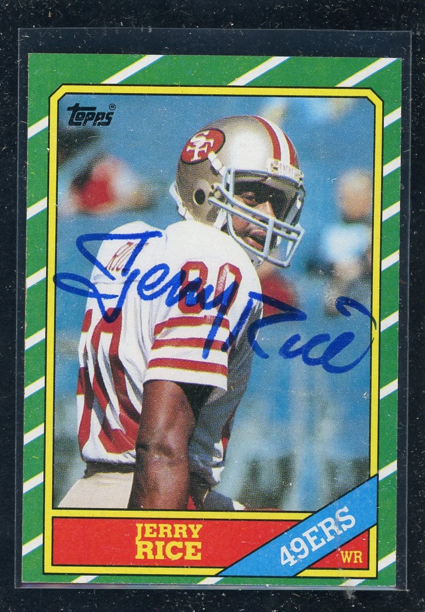 Jerry Rice 1986 Topps Signed Football Rookie Card #161 JSA COA
