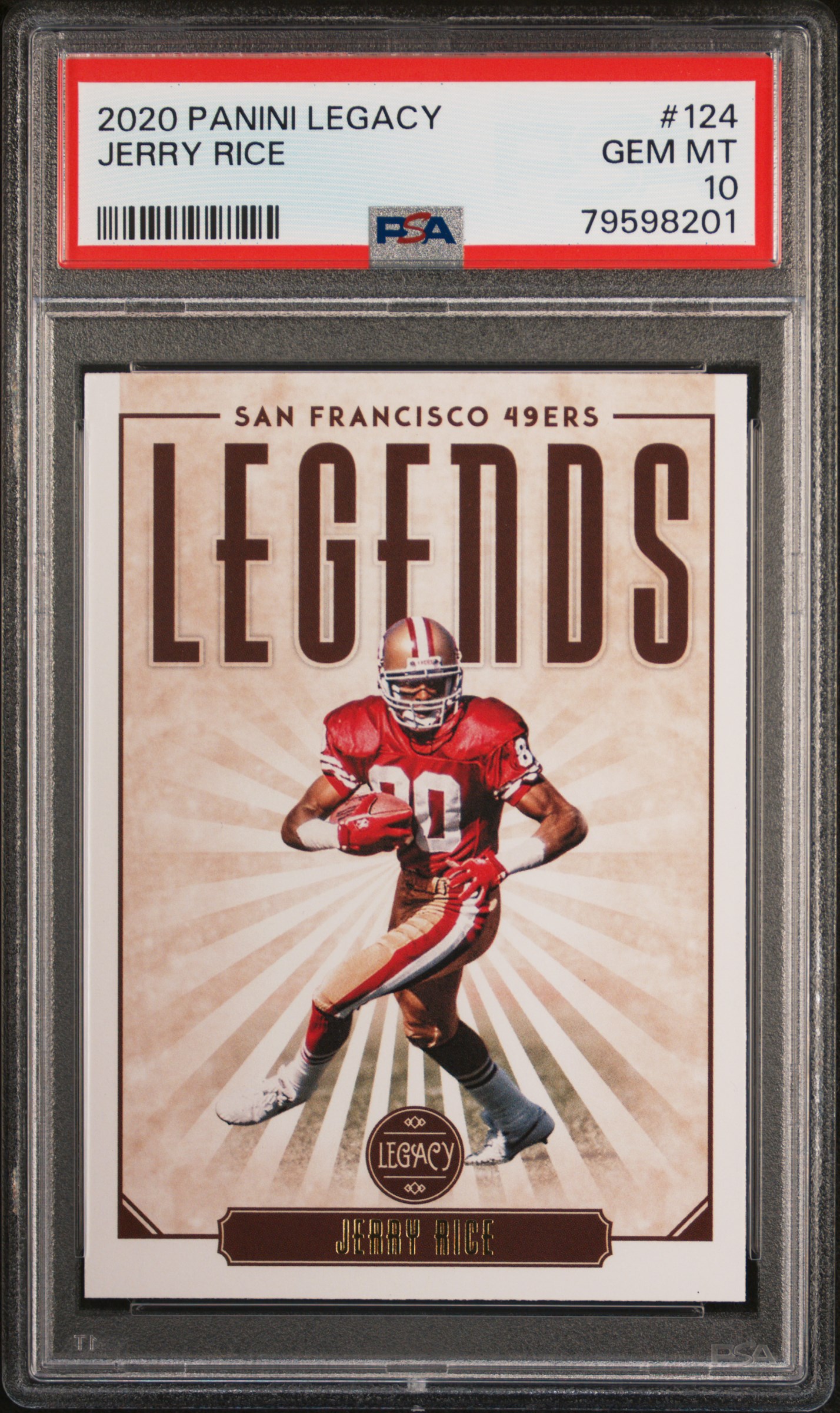 Jerry Rice 2020 Panini Legacy Football Card #124 Graded PSA 10