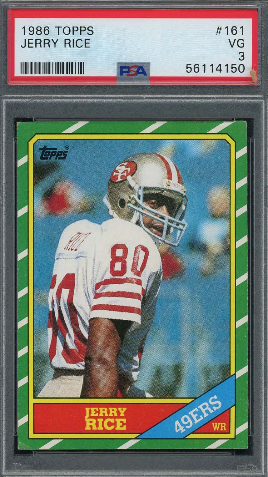 Jerry Rice 1986 Topps Football Rookie Card RC #161 Graded PSA 3