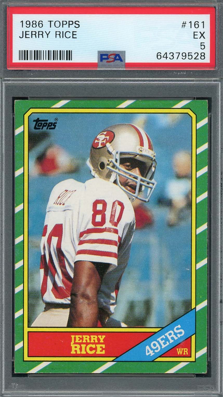 Jerry Rice 1986 Topps Football Rookie Card RC #161 Graded PSA 5