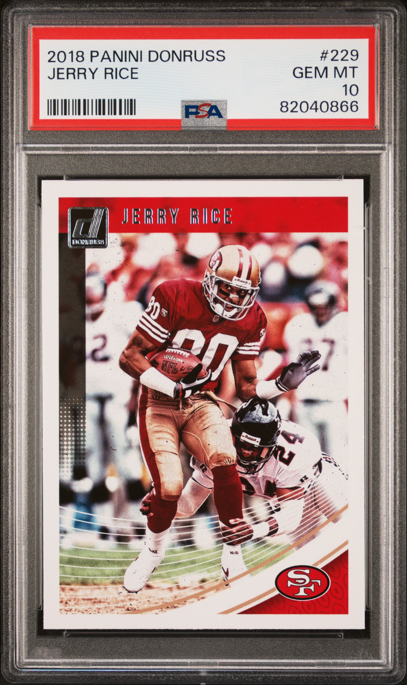 Jerry Rice 2018 Panini Donruss Football Card #229 Graded PSA 10