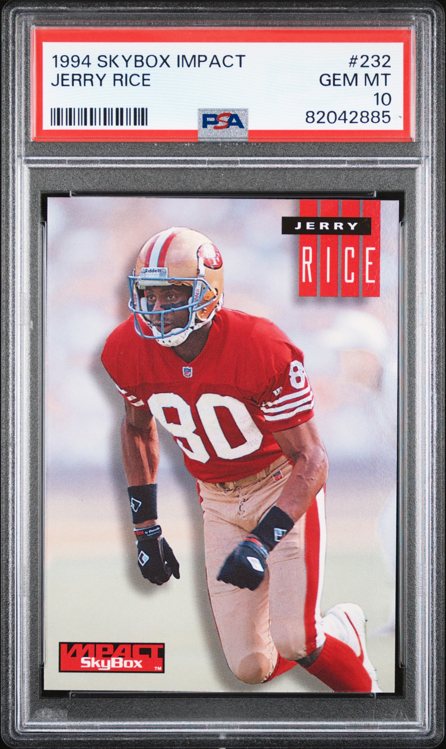Jerry Rice 1994 Skybox Impact Football Card #232 Graded PSA 10