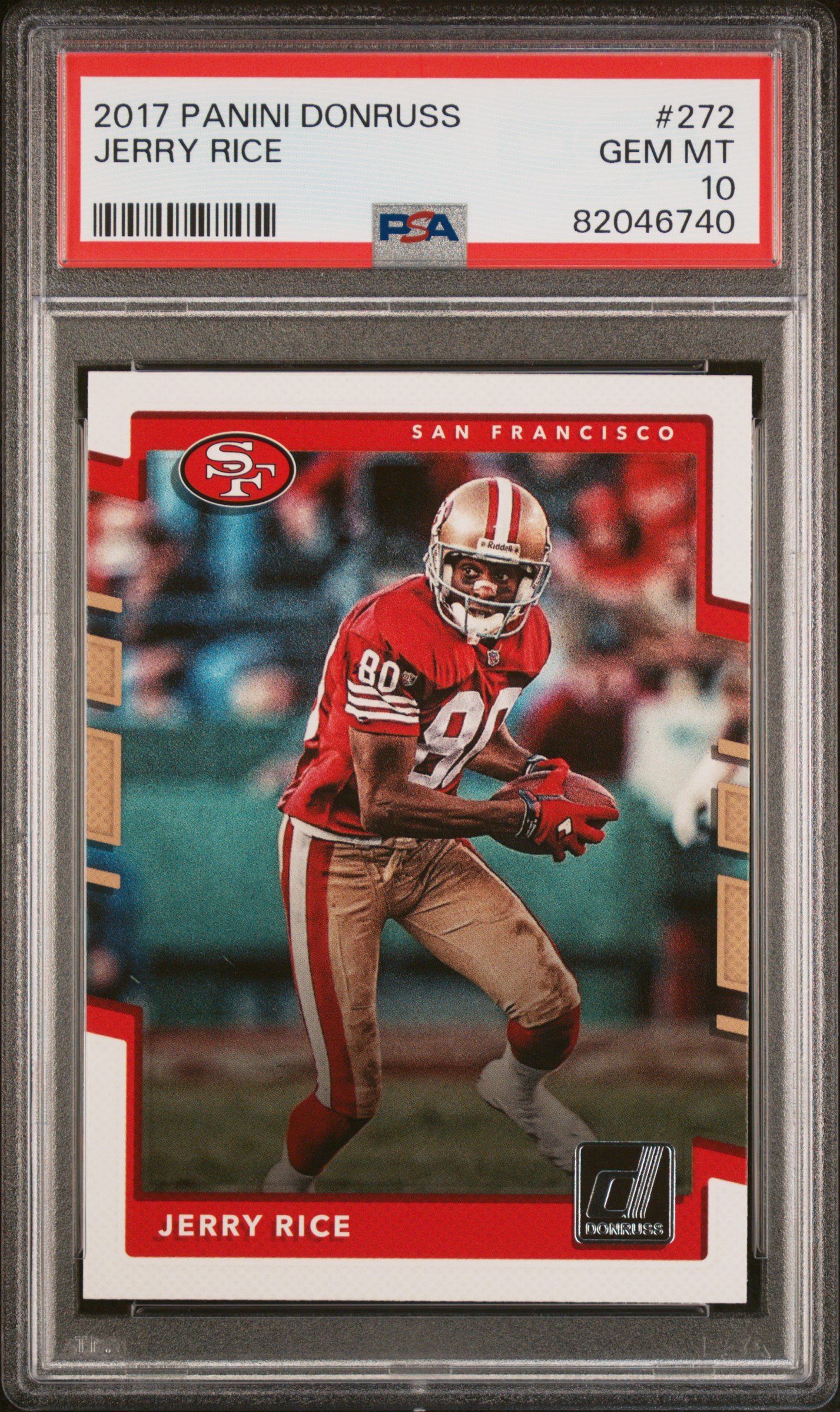 Jerry Rice 2017 Panini Donruss Football Card #272 Graded PSA 10
