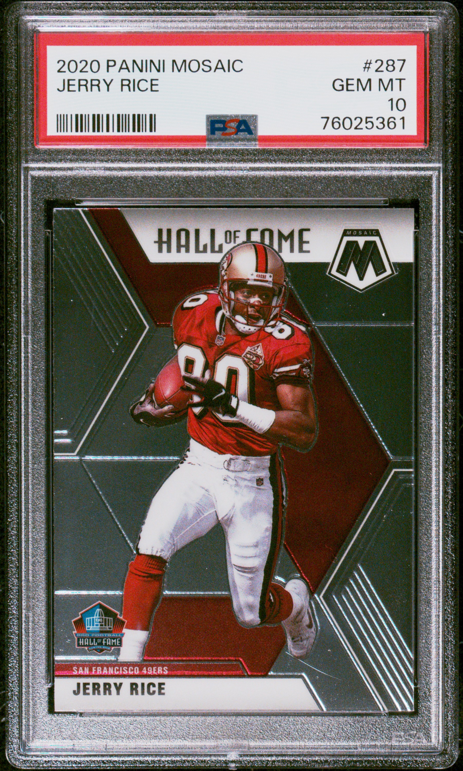 Jerry Rice 2020 Panini Mosaic Football Card #287 Graded PSA 10