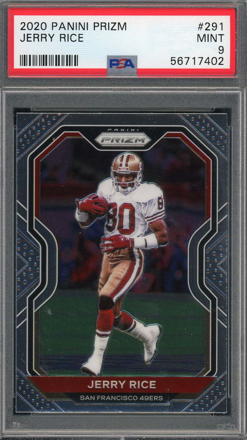Jerry Rice 2020 Panini Prizm Football Card #291 Graded PSA 9
