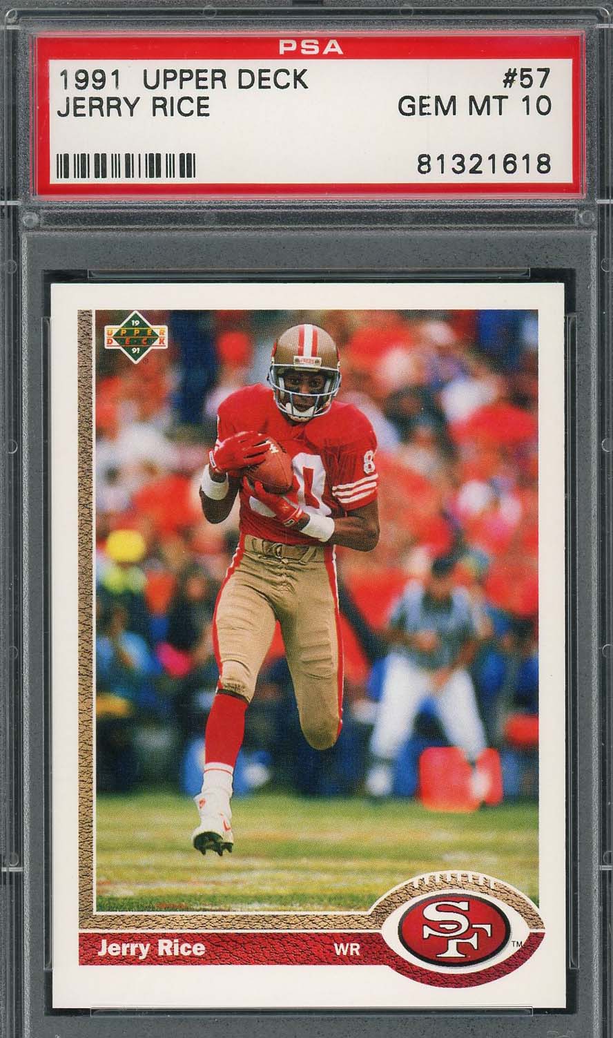 Jerry Rice 1991 Upper Deck Football Card #57 Graded PSA 10 Jerry Rice 1991 Upper Deck Football Card #57 Graded PSA 10