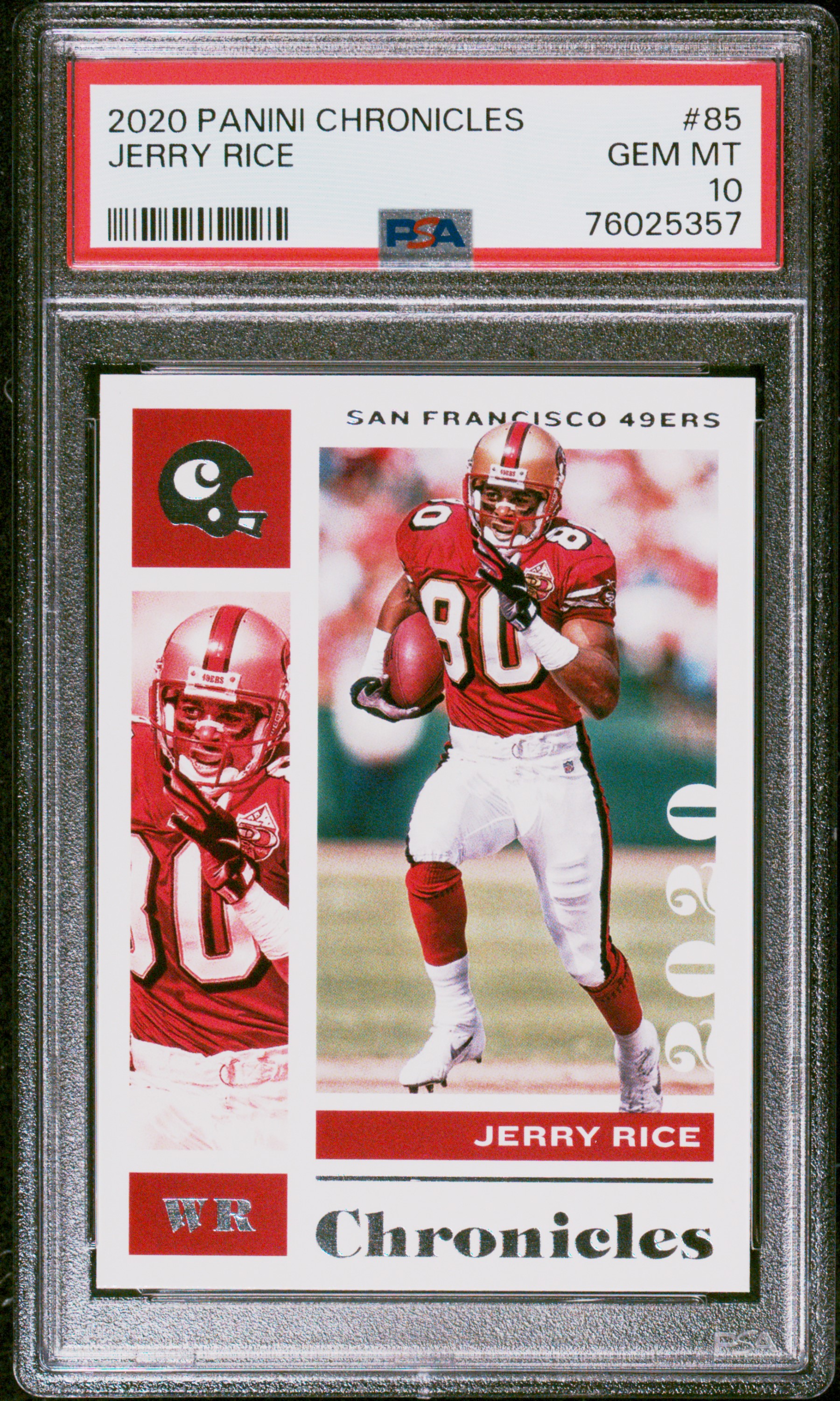 Jerry Rice 2020 Panini Chronicles Football Card #85 Graded PSA 10