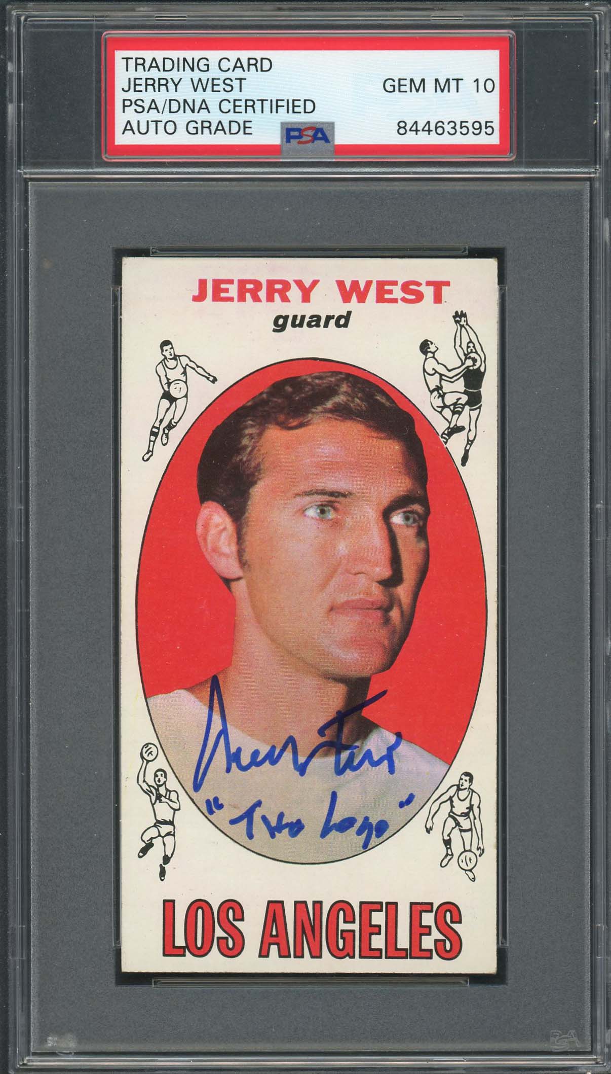 Jerry West Autographed 1969 Topps Signed Basketball Card THE LOGO PSA DNA COA 10