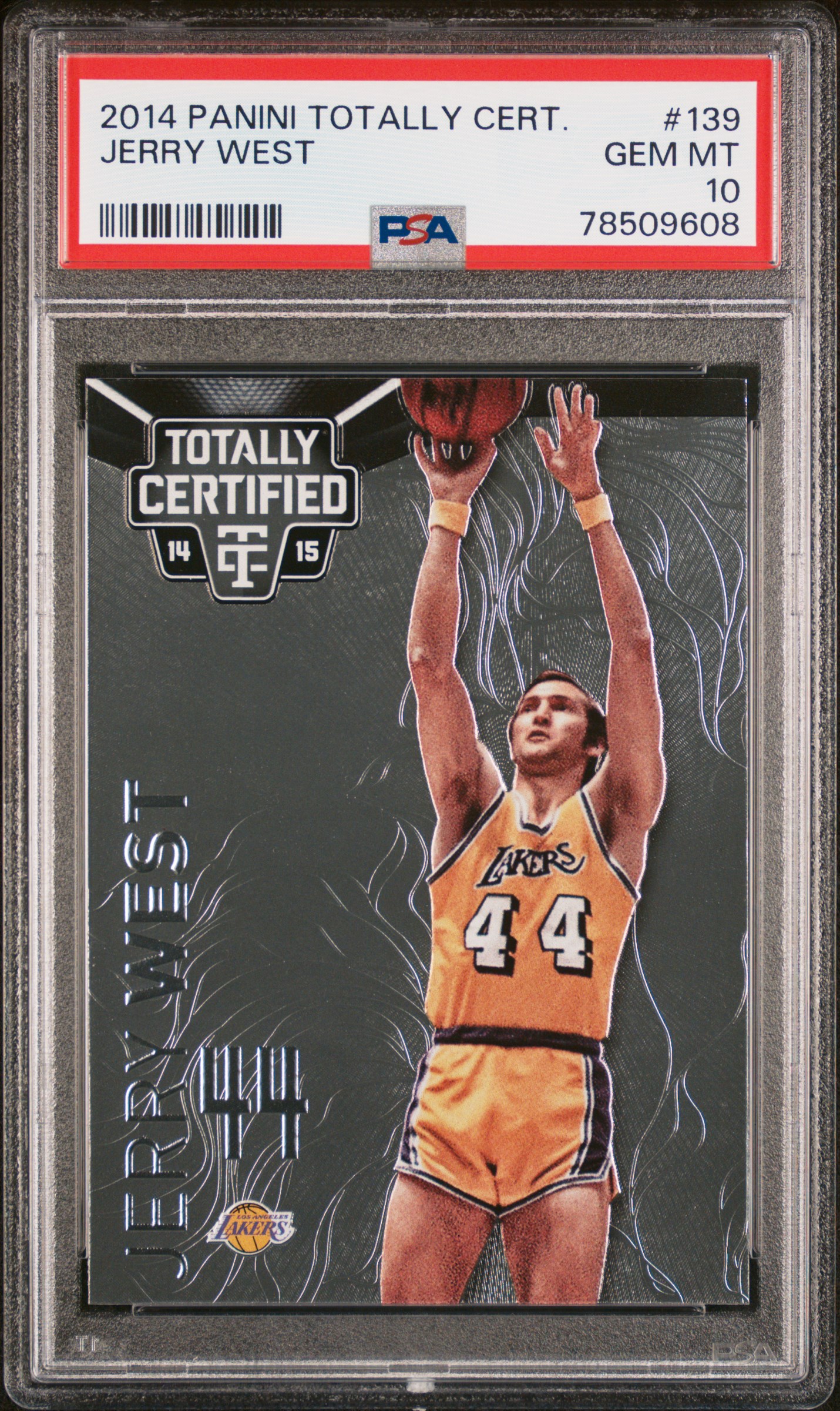 Jerry West 2014 Panini Totally Certified Basketball Card #139 Graded PSA 10