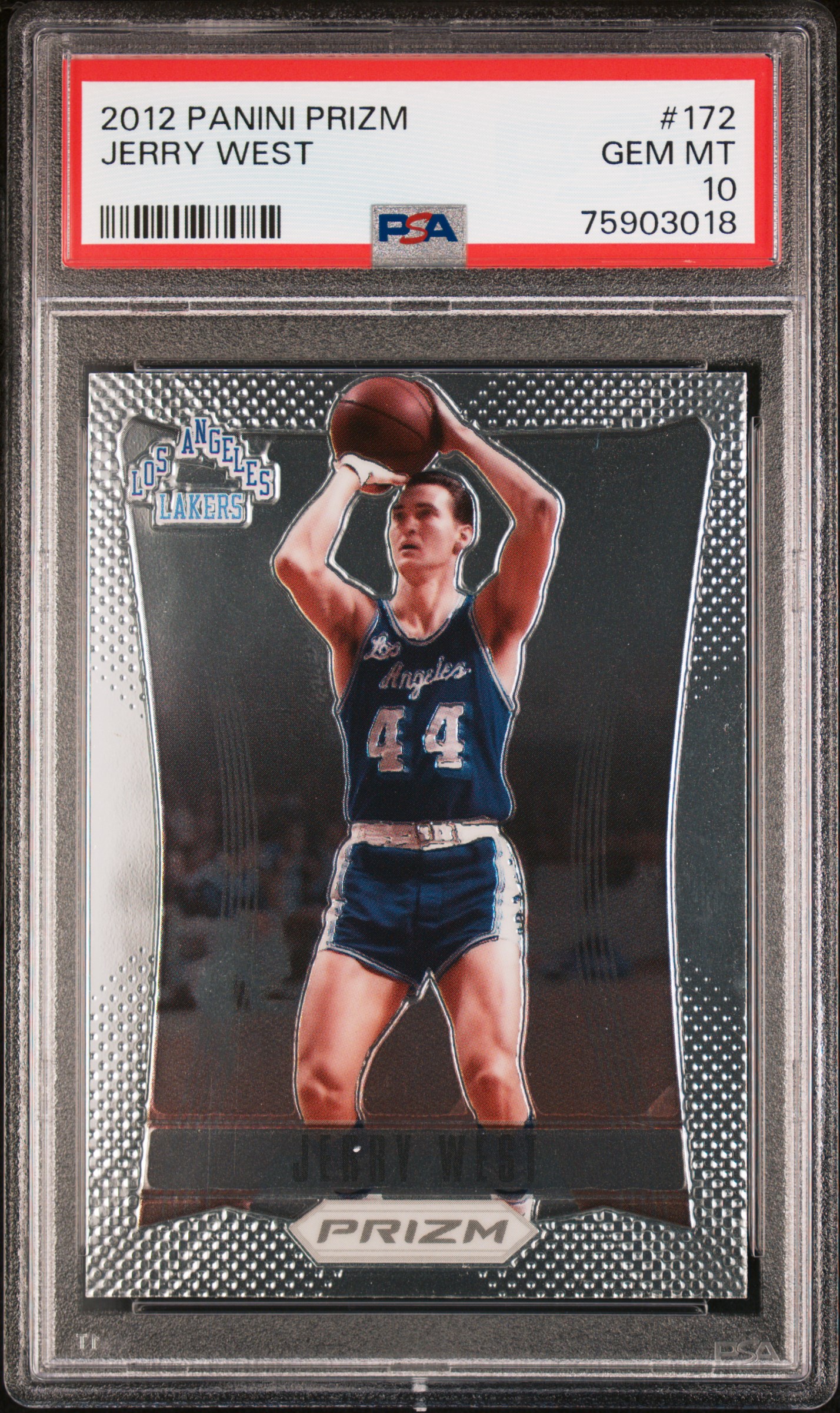 Jerry West 2012 Panini Prizm Basketball Card #172 Graded PSA 10