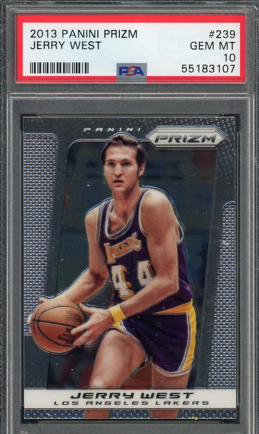 Jerry West 2013 Panini Prizm Basketball Card #239 Graded PSA 10
