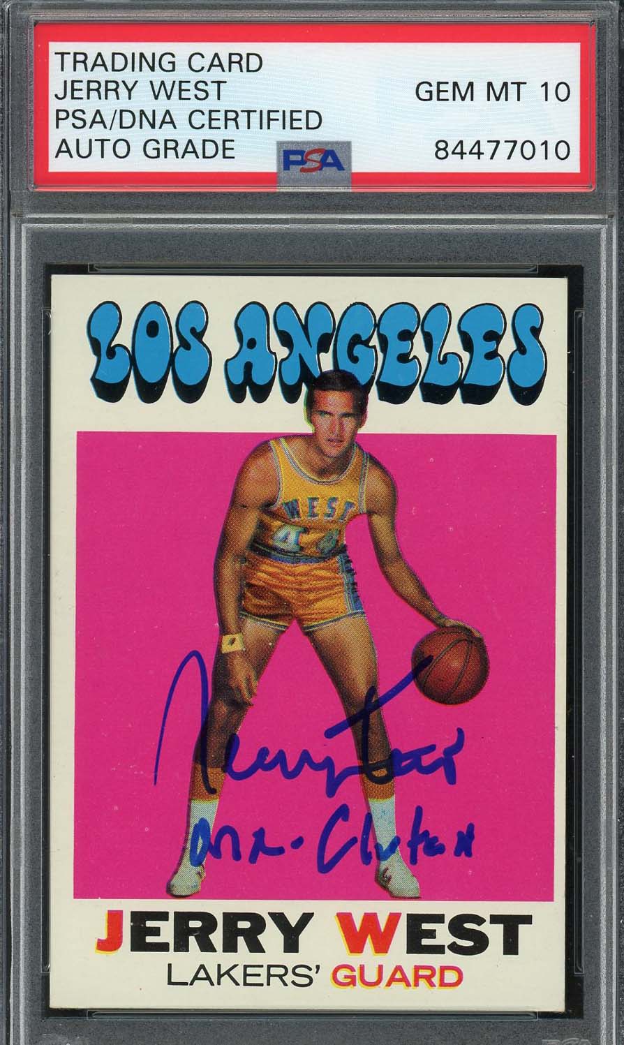 Jerry West Autographed 1971 Topps Signed Card #50 MR CLUTCH Graded PSA DNA 10