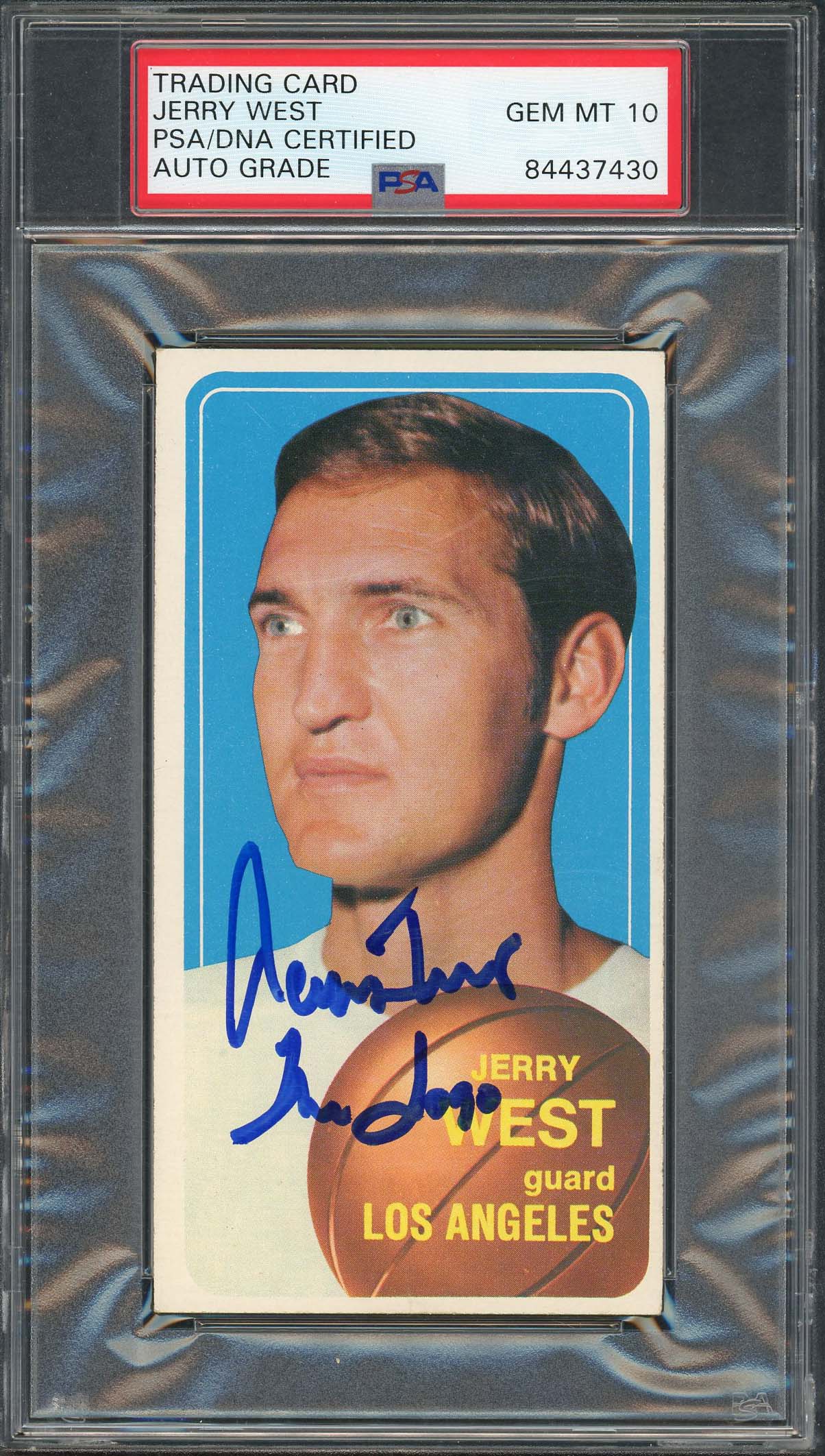 Jerry West Autographed 1970 Topps Signed Card #160 THE LOGO Graded PSA DNA 10