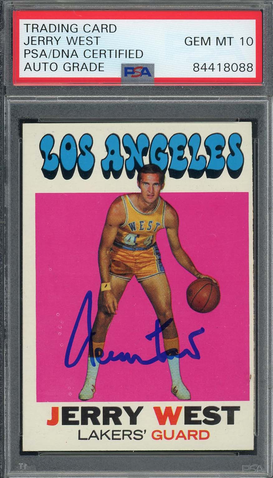 Jerry West Autographed 1971 Topps Basketball Signed Card #50 Graded PSA DNA 10