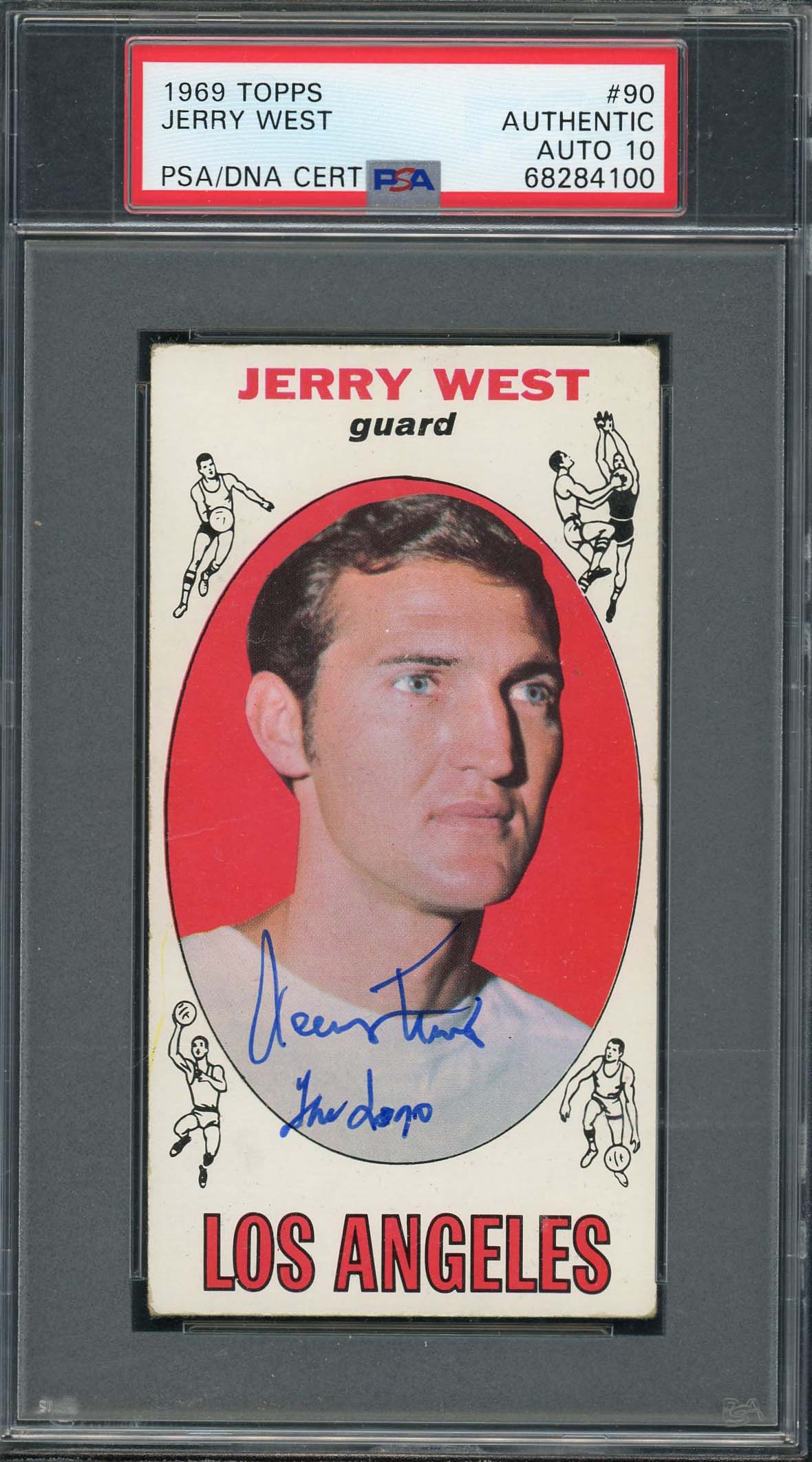 Jerry West 1969 Topps Signed Basketball Card #90 Auto Graded PSA 10 68284100