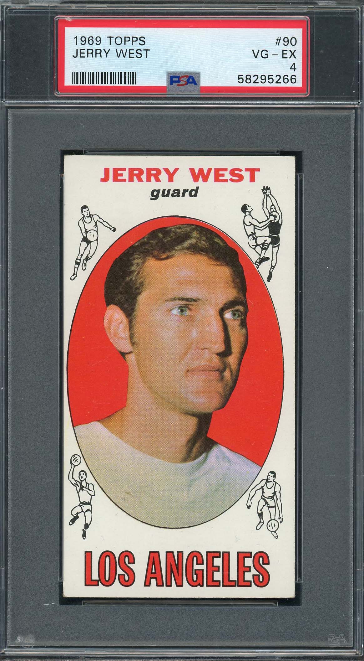 Jerry West 1969 Topps Basketball Card #90 Graded PSA 4 Jerry West 1969 Topps Basketball Card #90 Graded PSA 4