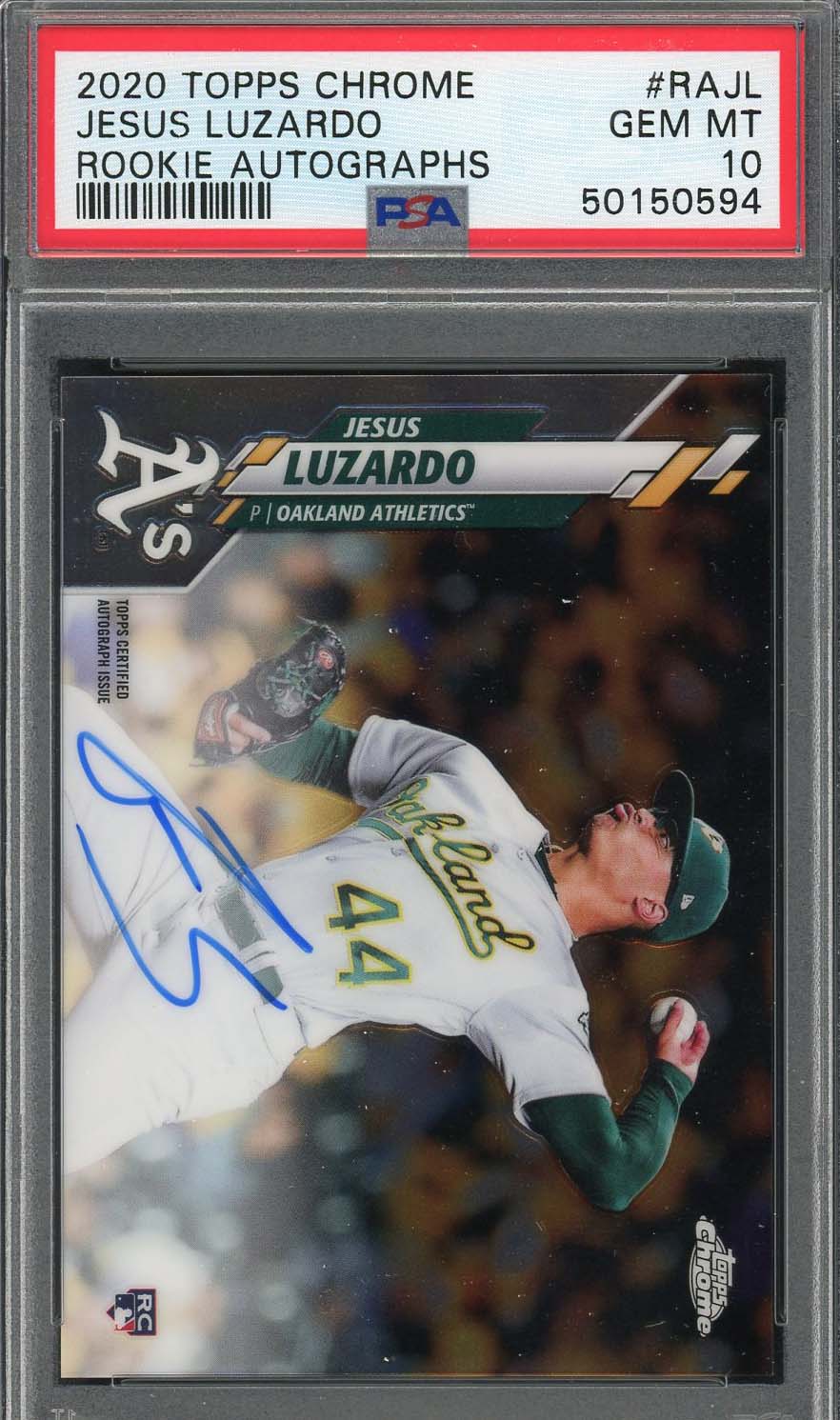 Jesus Luzardo 2020 Topps Chrome Rookie Auto Baseball Card #RAJL PSA 10