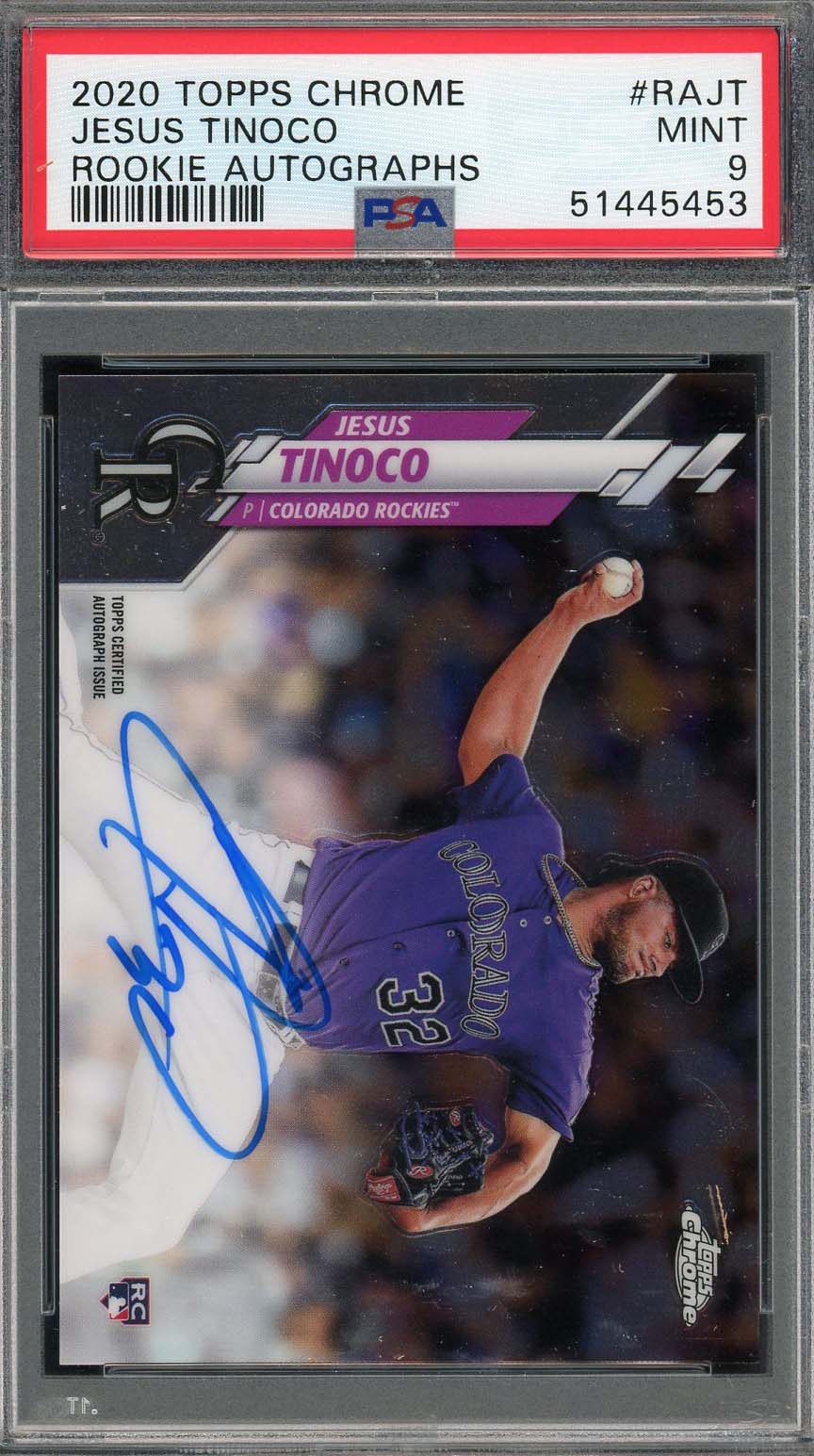 Jesus Tinoco 2020 Topps Chrome Rookie Autographs Card #RAJT PSA 9
