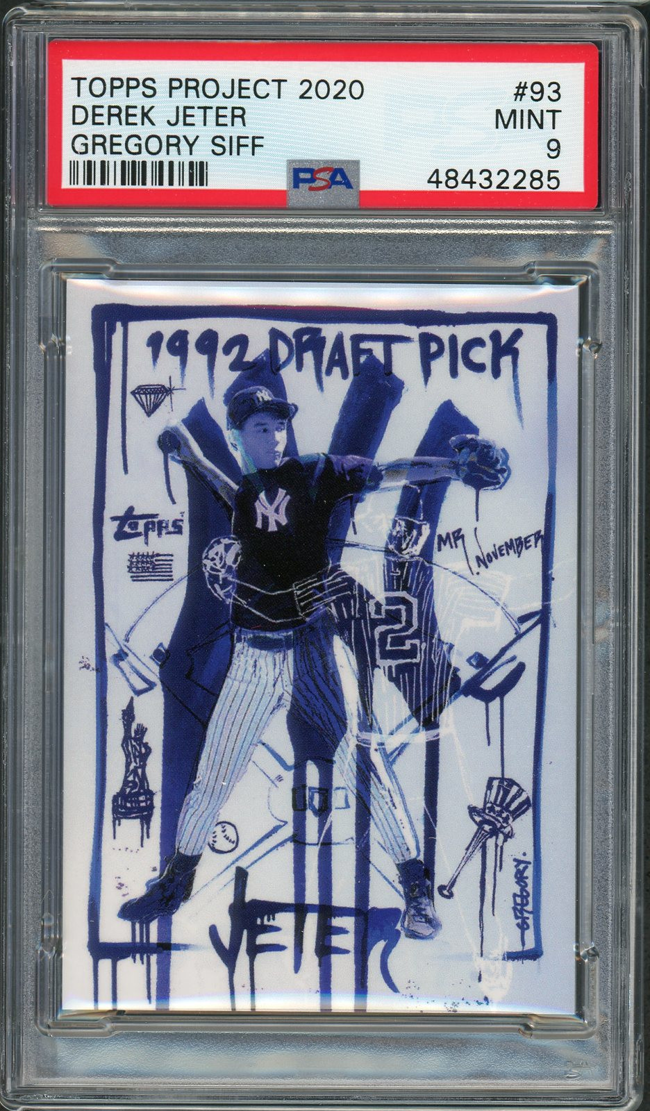 Derek Jeter Topps Project 2020 Gregory Siff Baseball Rookie Card RC #93 Graded PSA 9 MINT
