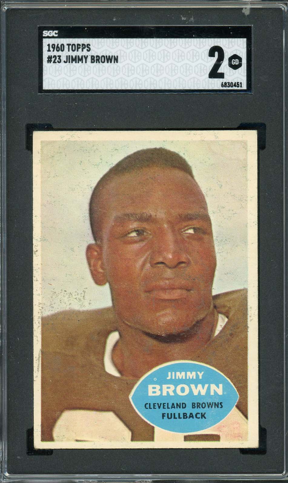 Jim Brown 1960 Topps Football Card #23 Graded SGC 2