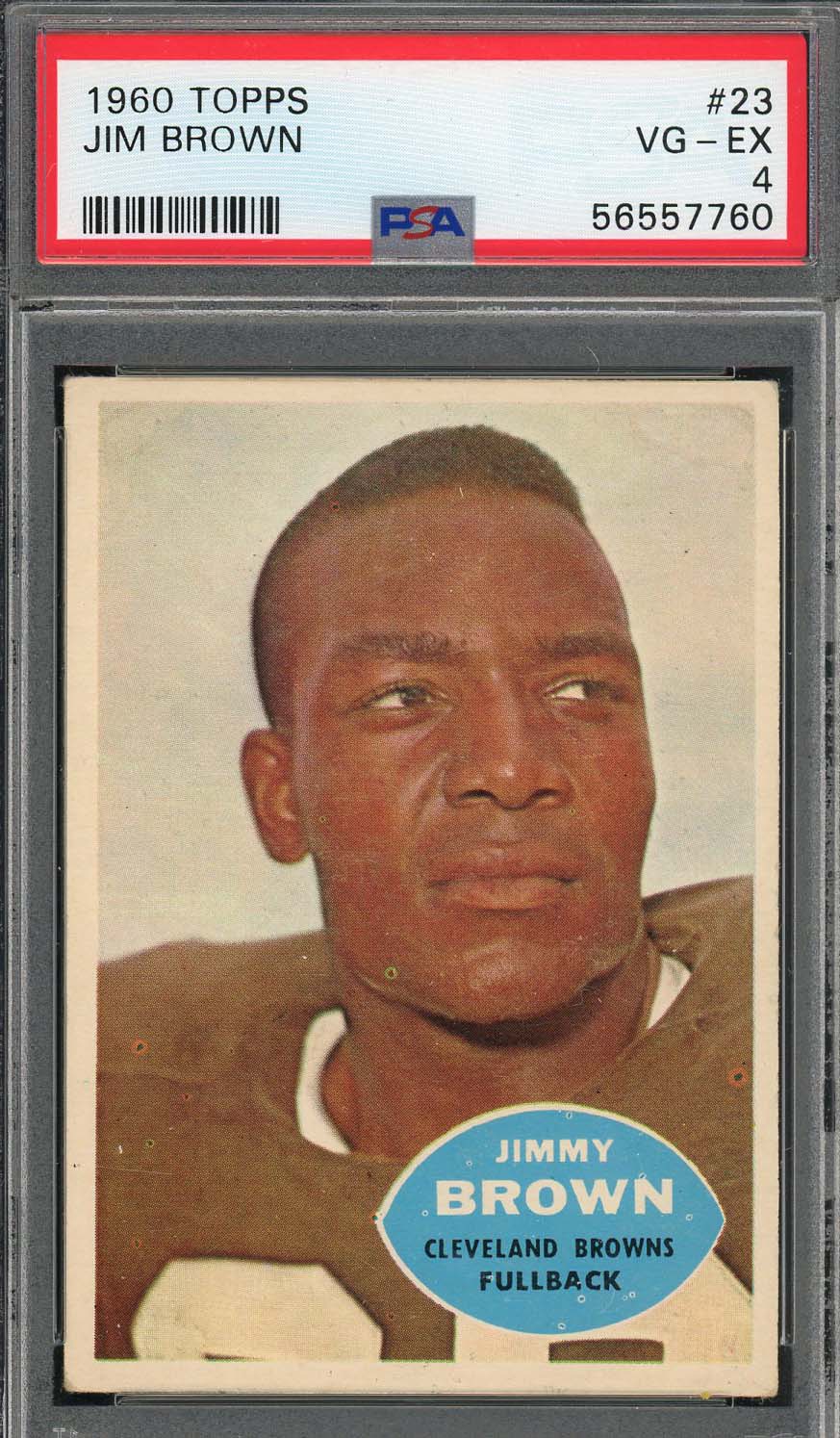 Jim Brown 1960 Topps Football Card #23 Graded PSA 4