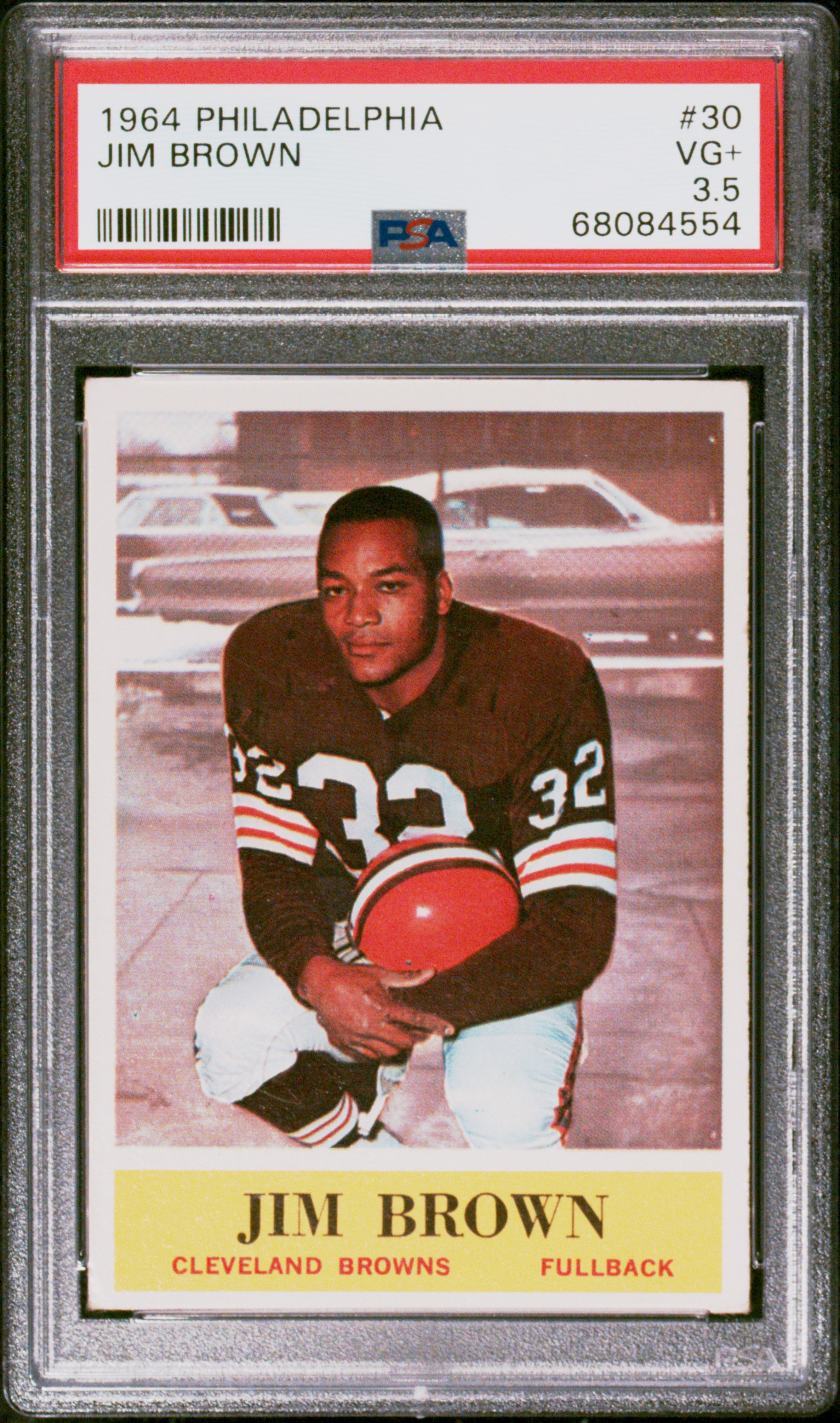 Jim Brown 1964 Philadelphia Football Card #30 Graded PSA 3.5
