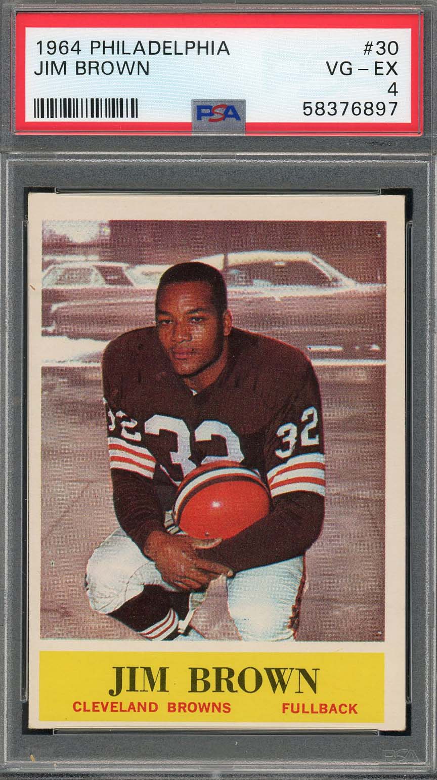 Jim Brown 1964 Philadelphia Football Card #30 Graded PSA 4 58376897