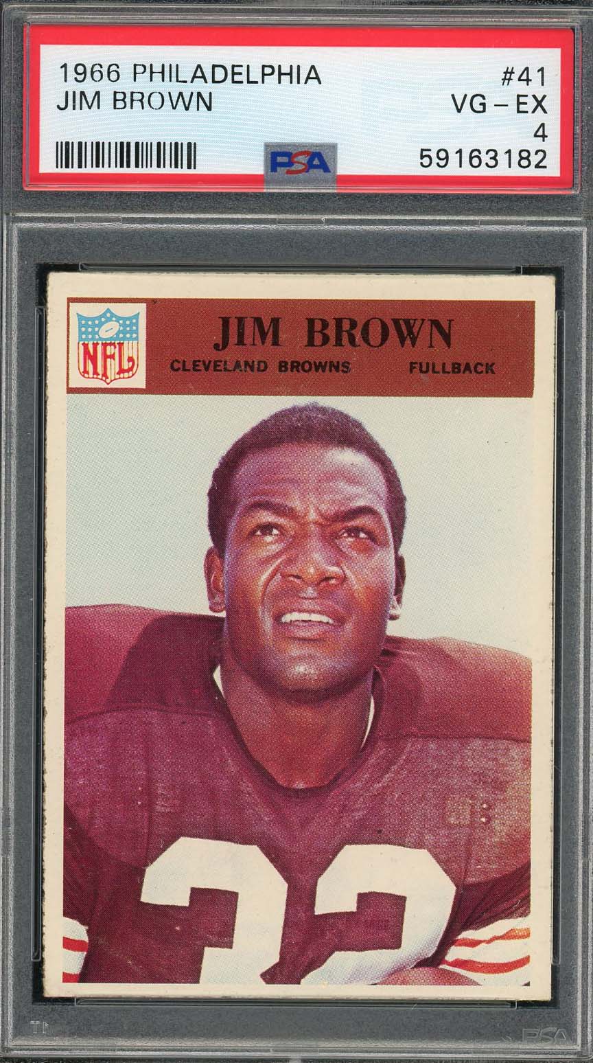 Jim Brown 1966 Philadelphia Football Card #41 Graded PSA 4