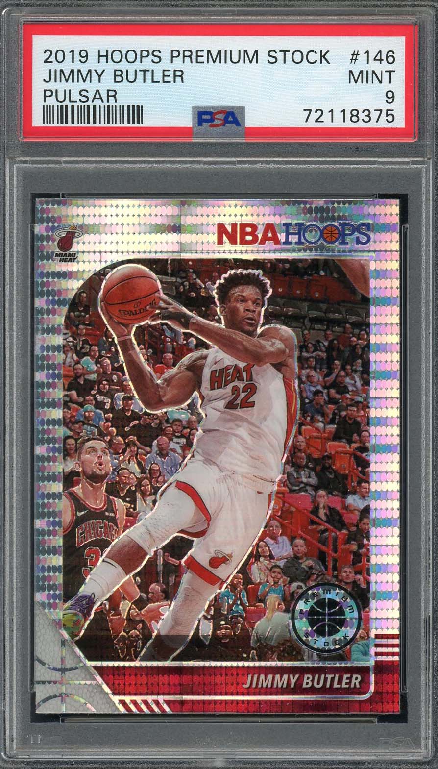 Jimmy Butler 2019 Panini Hoops Premium Stock Pulsar Card #146 Graded PSA 9