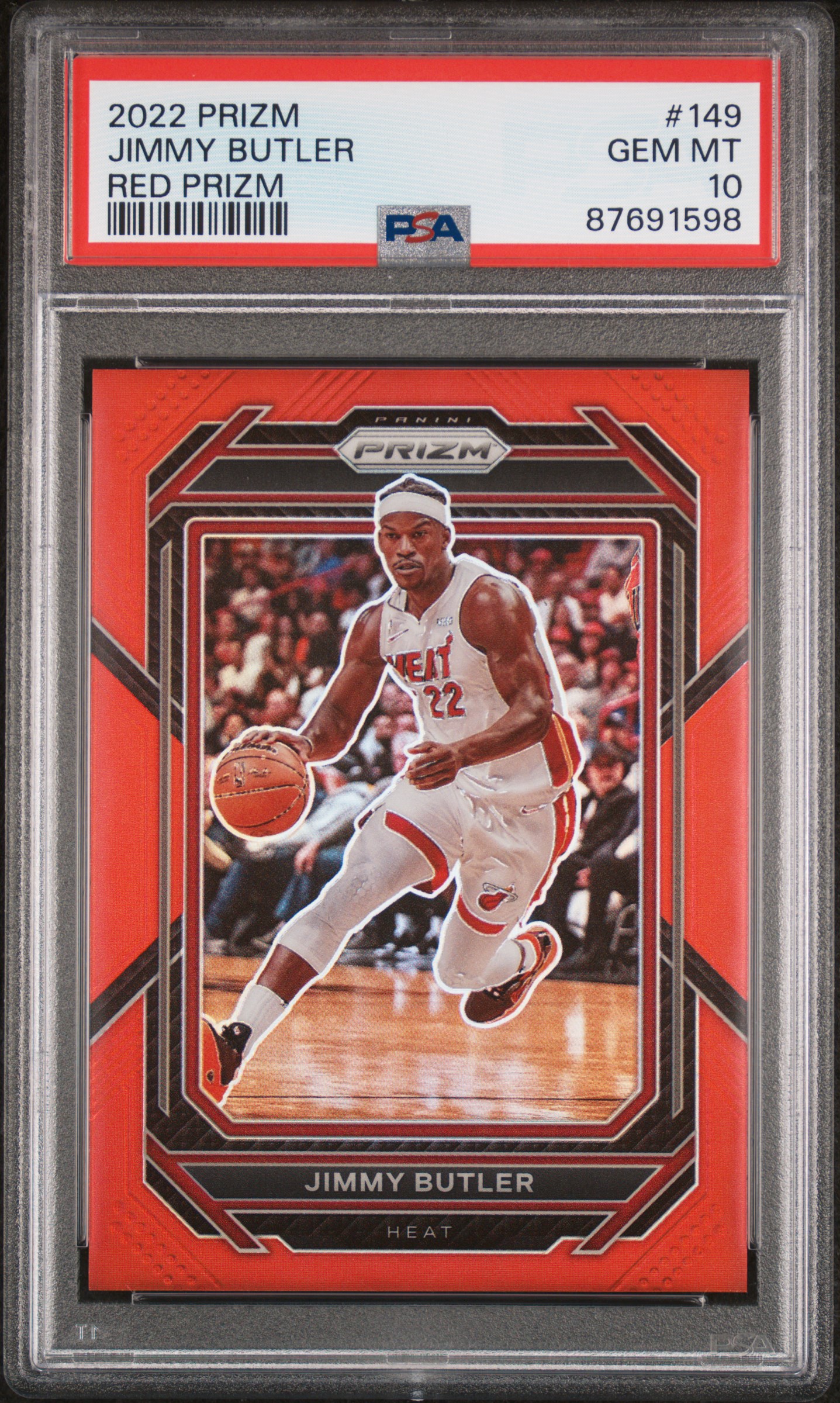 Jimmy Butler 2022 Panini Prizm Red Basketball Card #149 Graded PSA 10 137/299