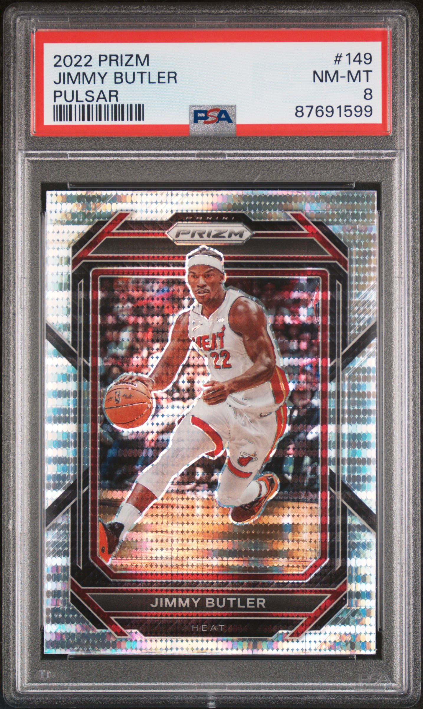 Jimmy Butler 2022 Panini Prizm Pulsar Basketball Card #149 Graded PSA 8
