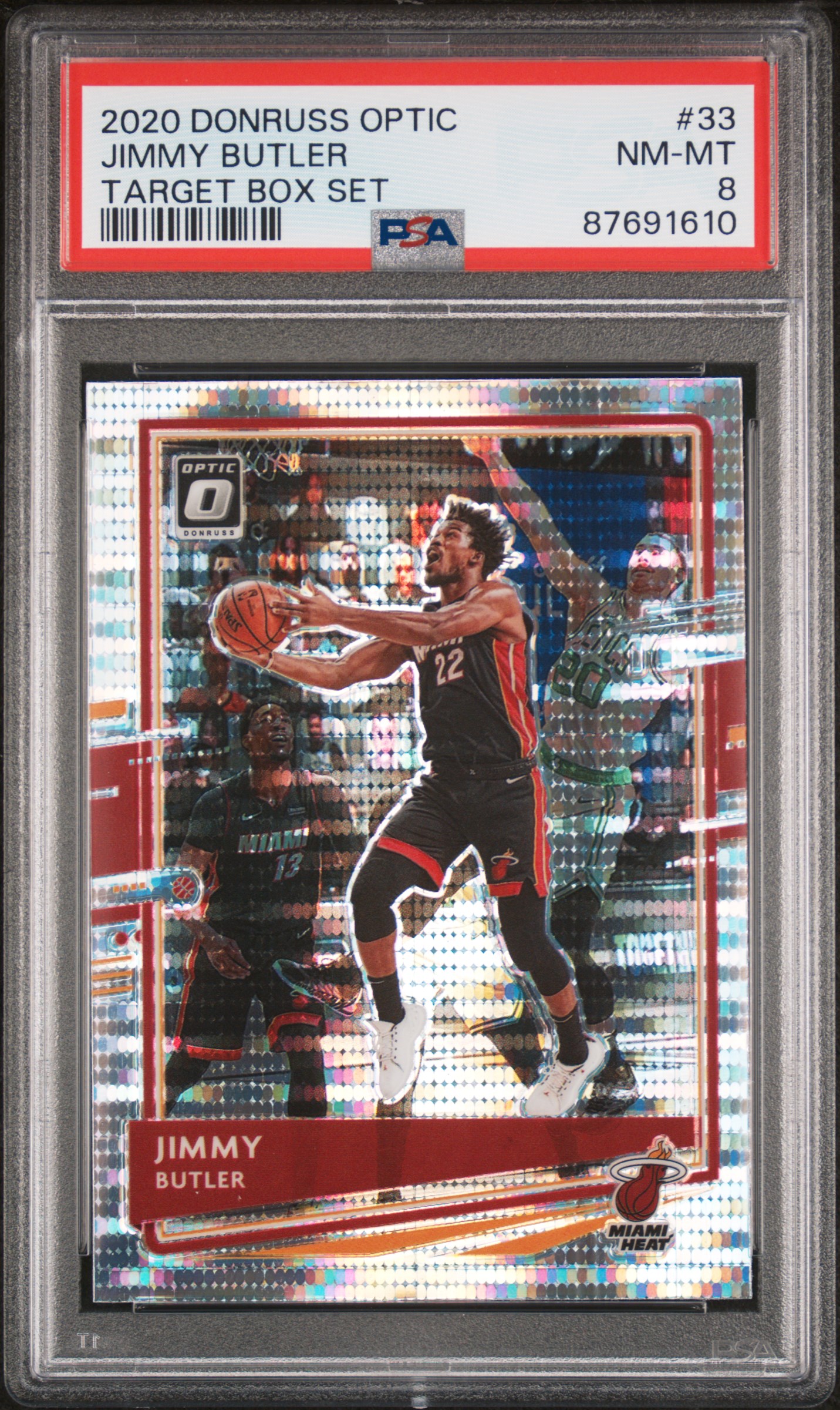 Jimmy Butler 2020 Panini Donruss Optic Target Box Set Card #33 Graded PSA 8