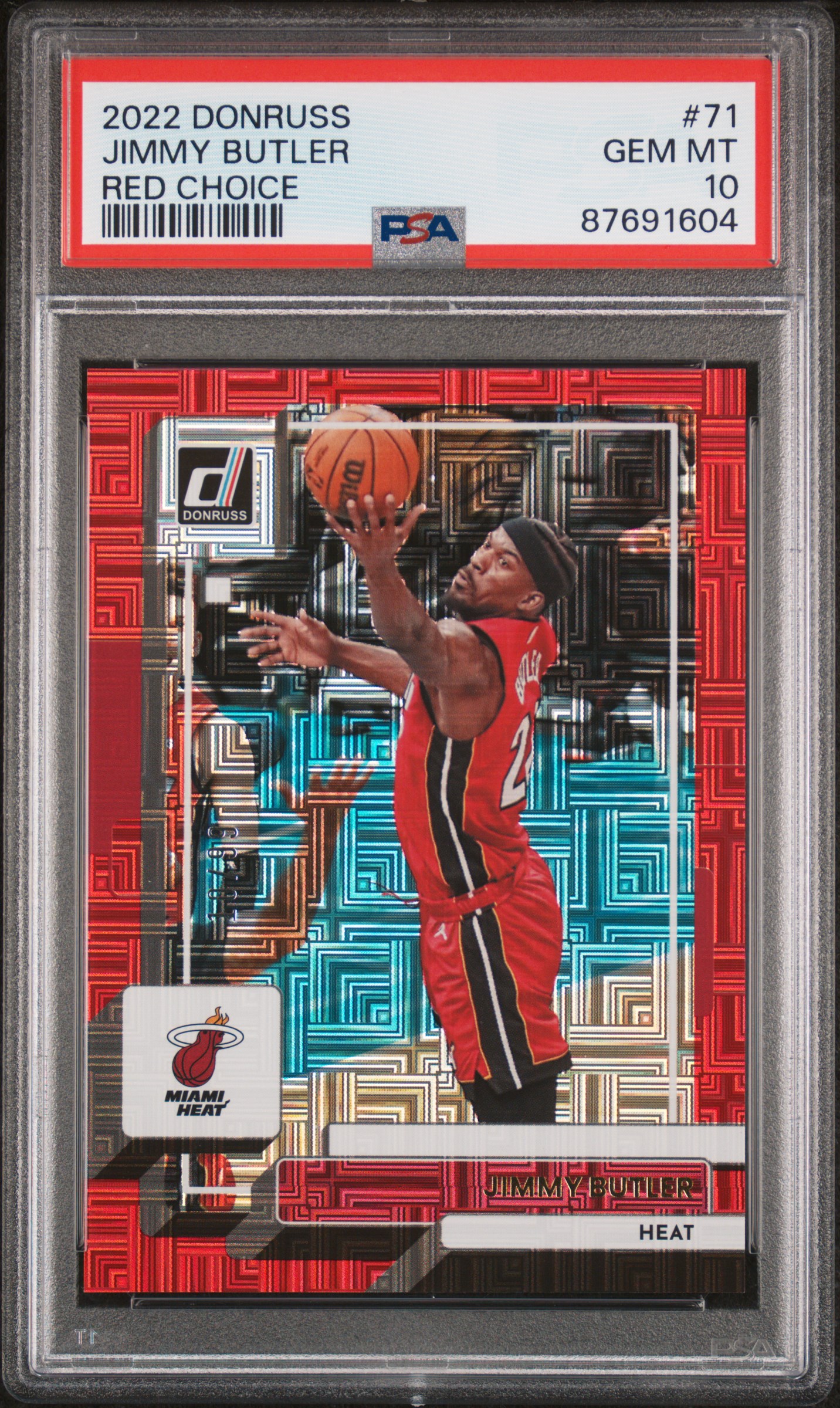 Jimmy Butler 2022 Panini Donruss Red Choice Basketball Card #71 Graded PSA 10