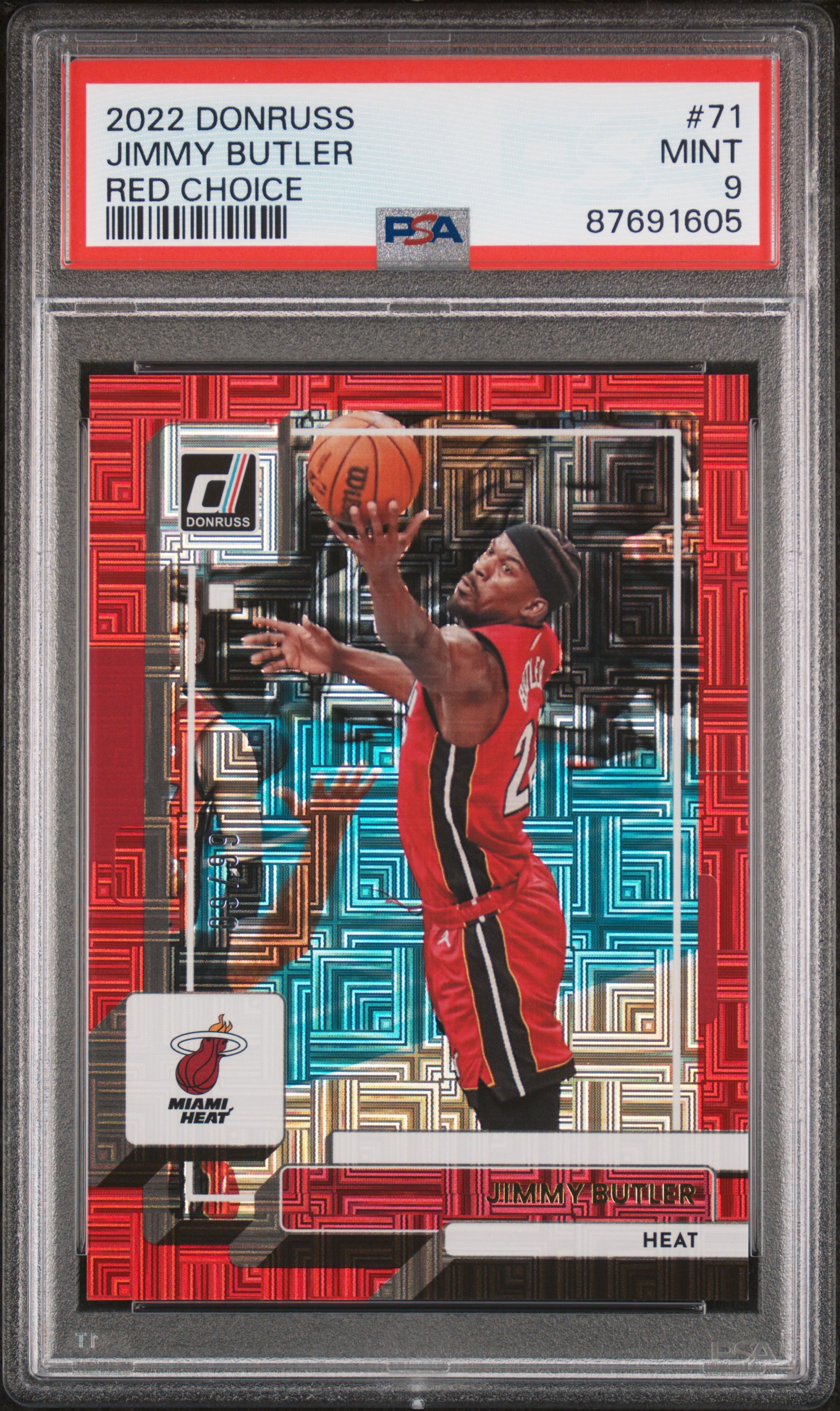 Jimmy Butler 2022 Panini Donruss Red Choice Basketball Card #71 Graded PSA 9