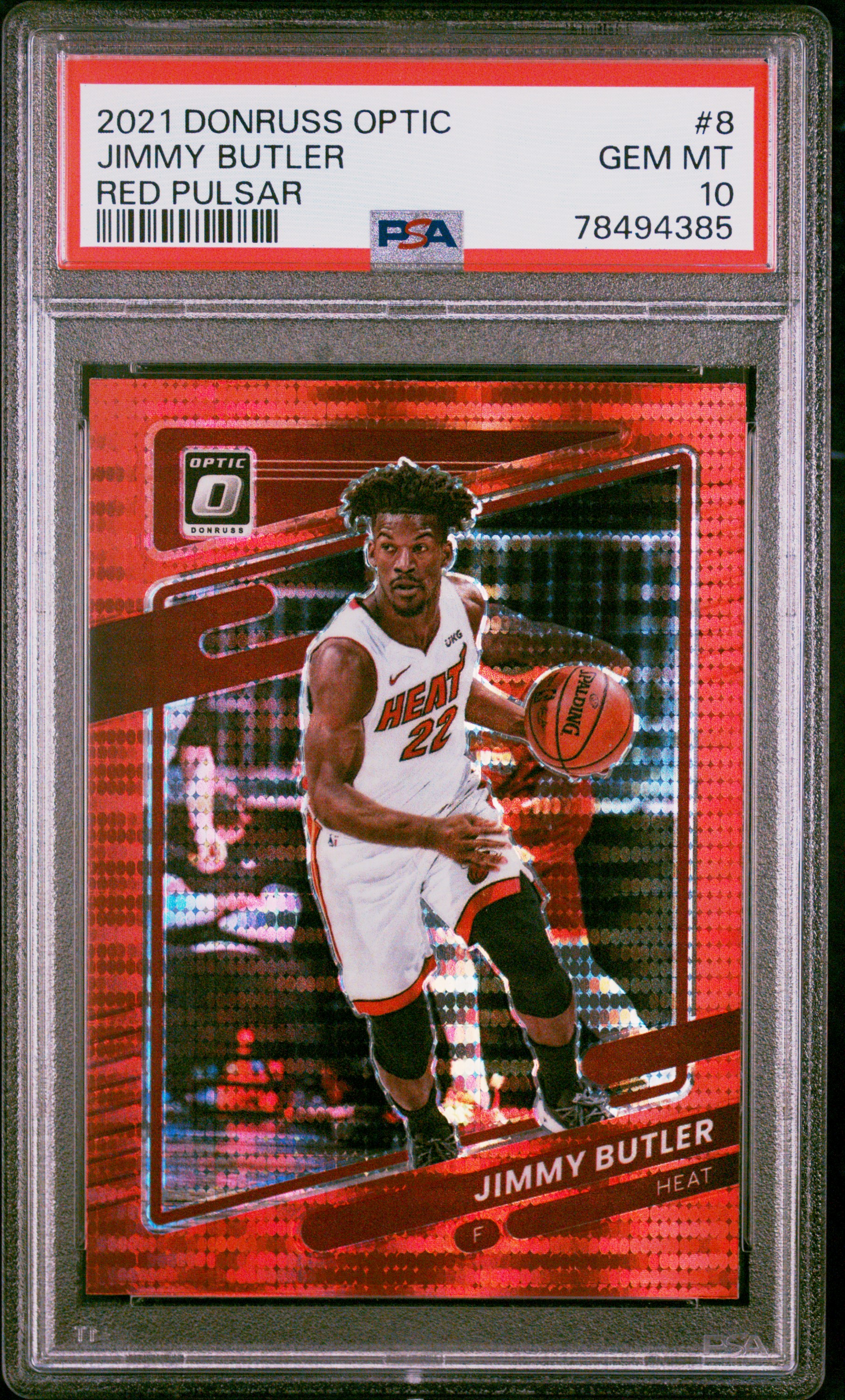 Jimmy Butler 2021 Panini Donruss Optic Red Pulsar Basketball Card #8 PSA 10