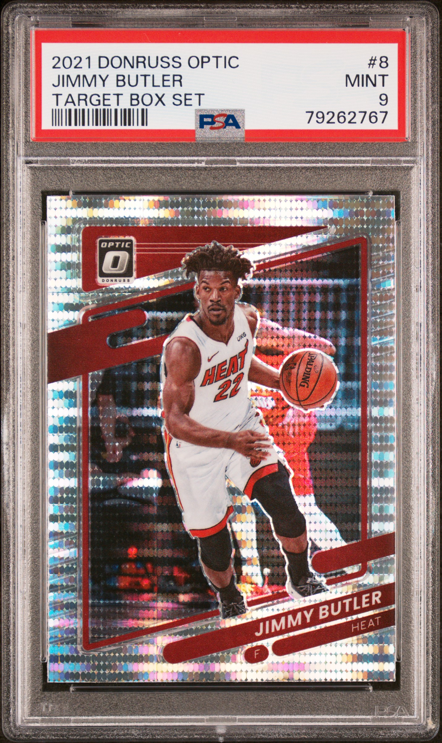 Jimmy Butler 2021 Panini Donruss Optic Target Box Set Card #8 Graded PSA 9