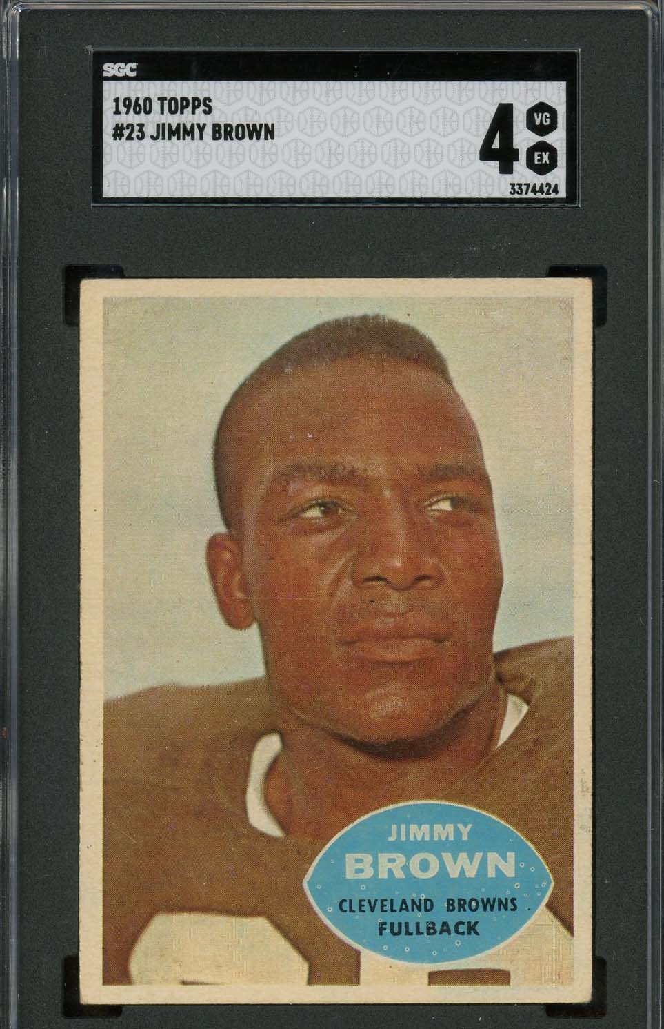 Jim Brown 1960 Topps Football Card #23 Graded SGC 4 3374424