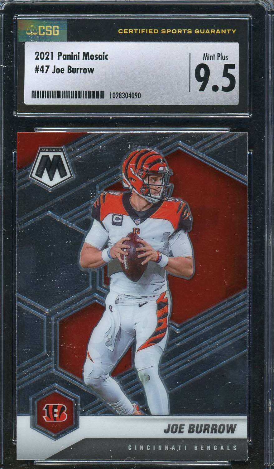 Joe Burrow 2021 Panini Mosaic Football Card #47 Graded CSG 9.5