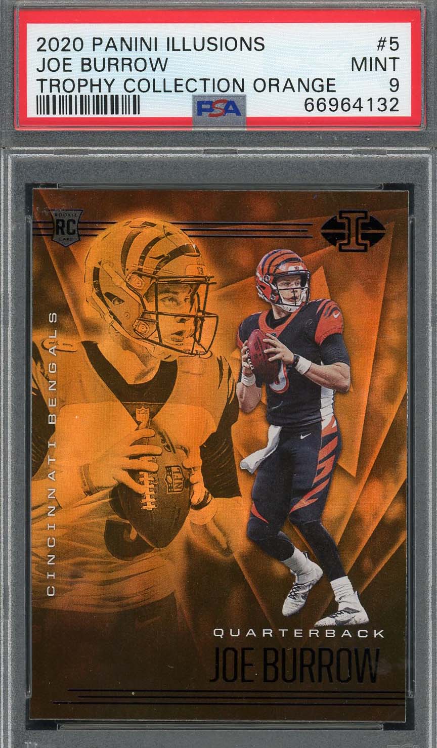 Joe Burrow 2020 Panini Illusions Orange Football Card #5 Graded PSA 9 Joe Burrow 2020 Panini Illusions Orange Football Card #5 Graded PSA 9