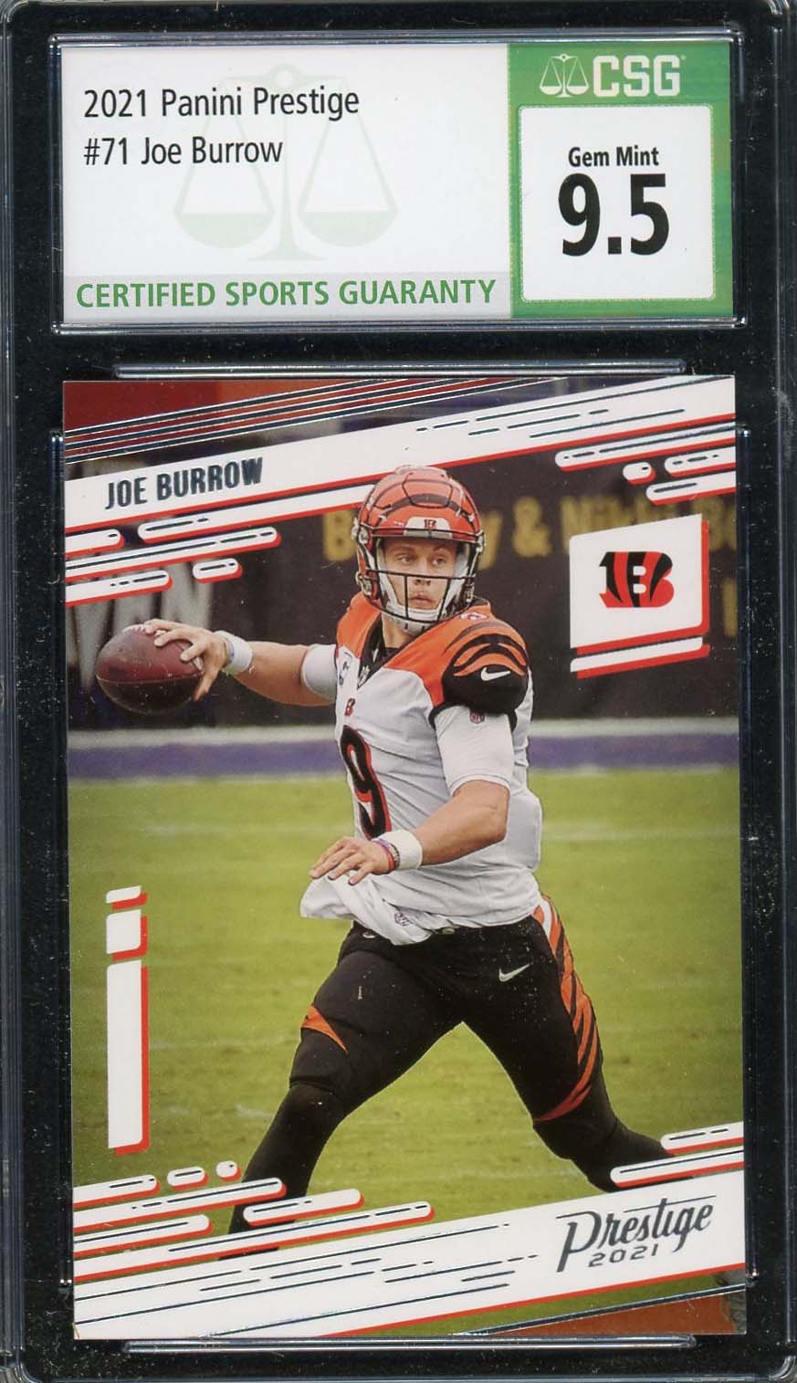 Joe Burrow 2021 Panini Prestige Football Card #71 Graded CSG 9.5
